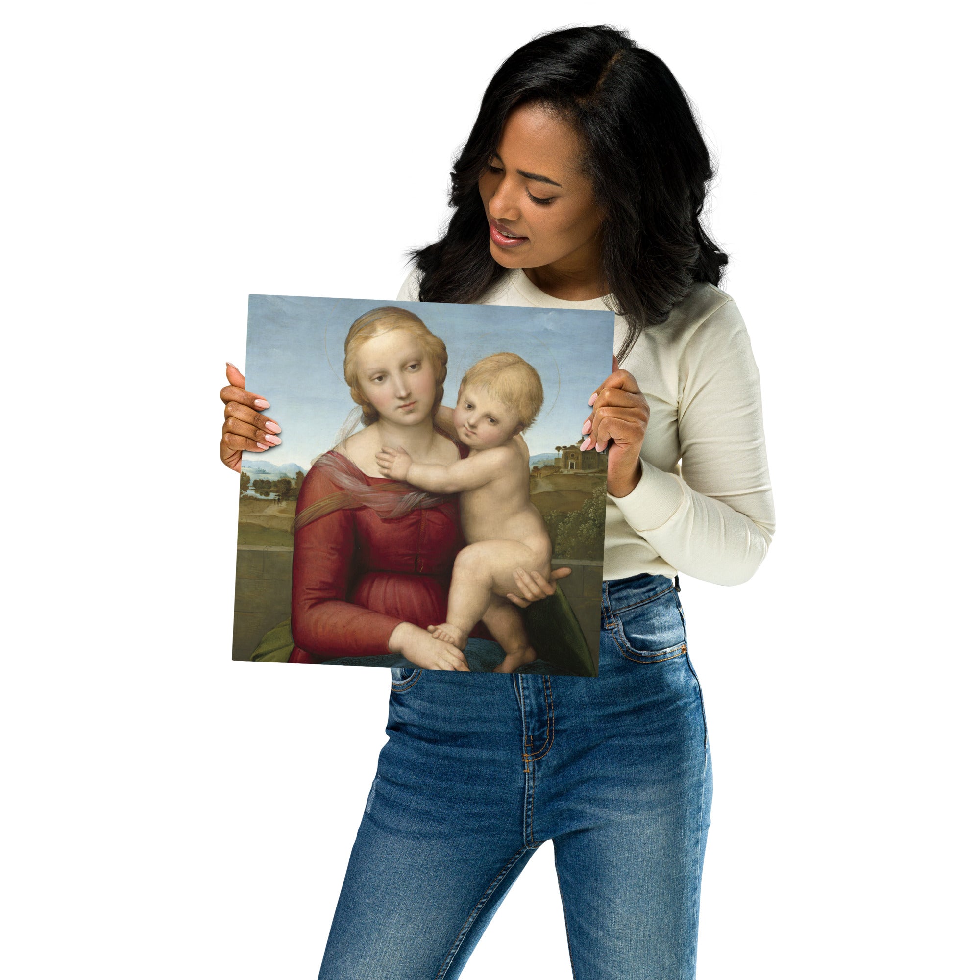 Metal prints-Raphael-Italian 1483-1520-The Small Cowper Madonna 1505