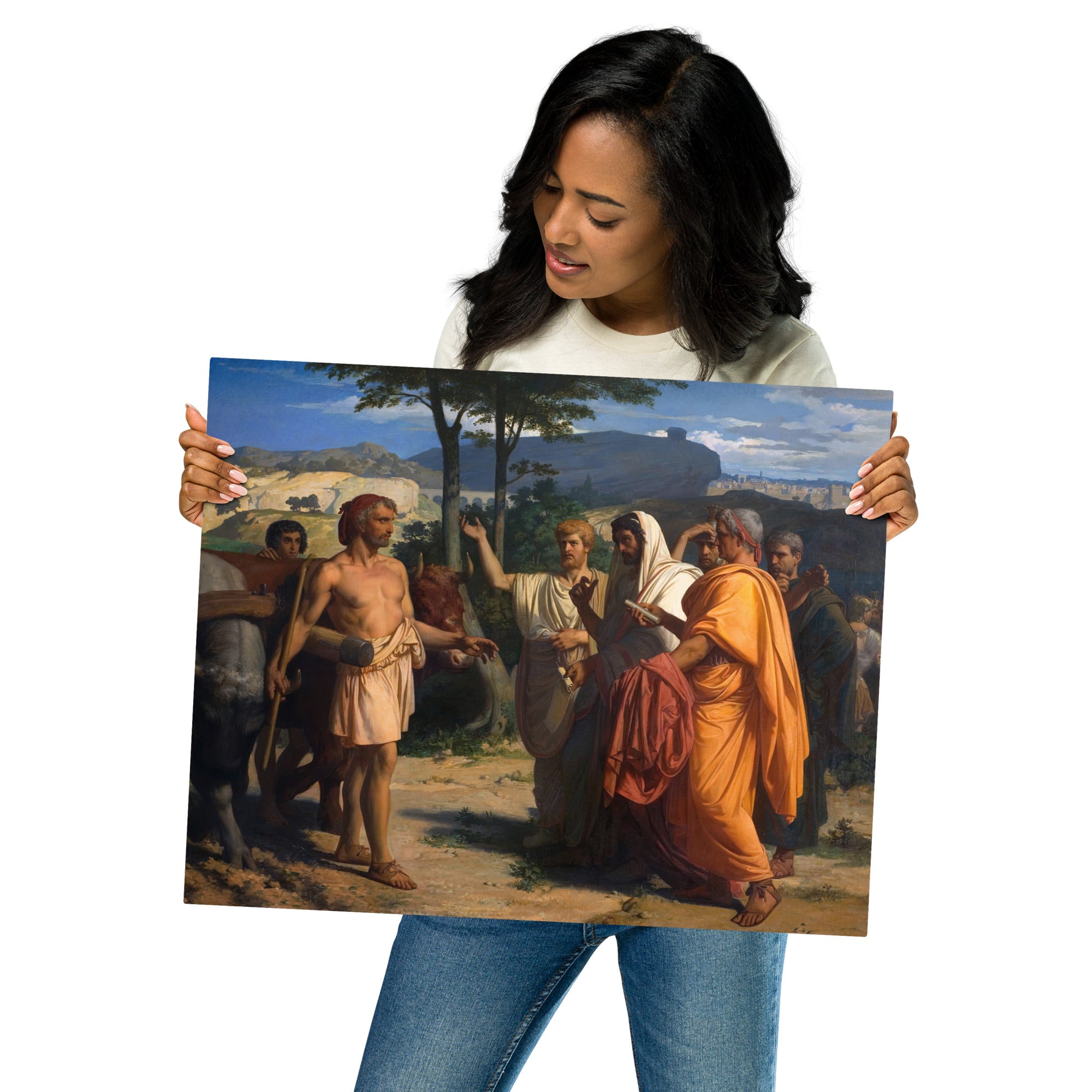 Metal prints-Alexandre Cabanel-French 1823-1889-Cincinnatus Recevant Les Ambassadeurs De Rome 1843