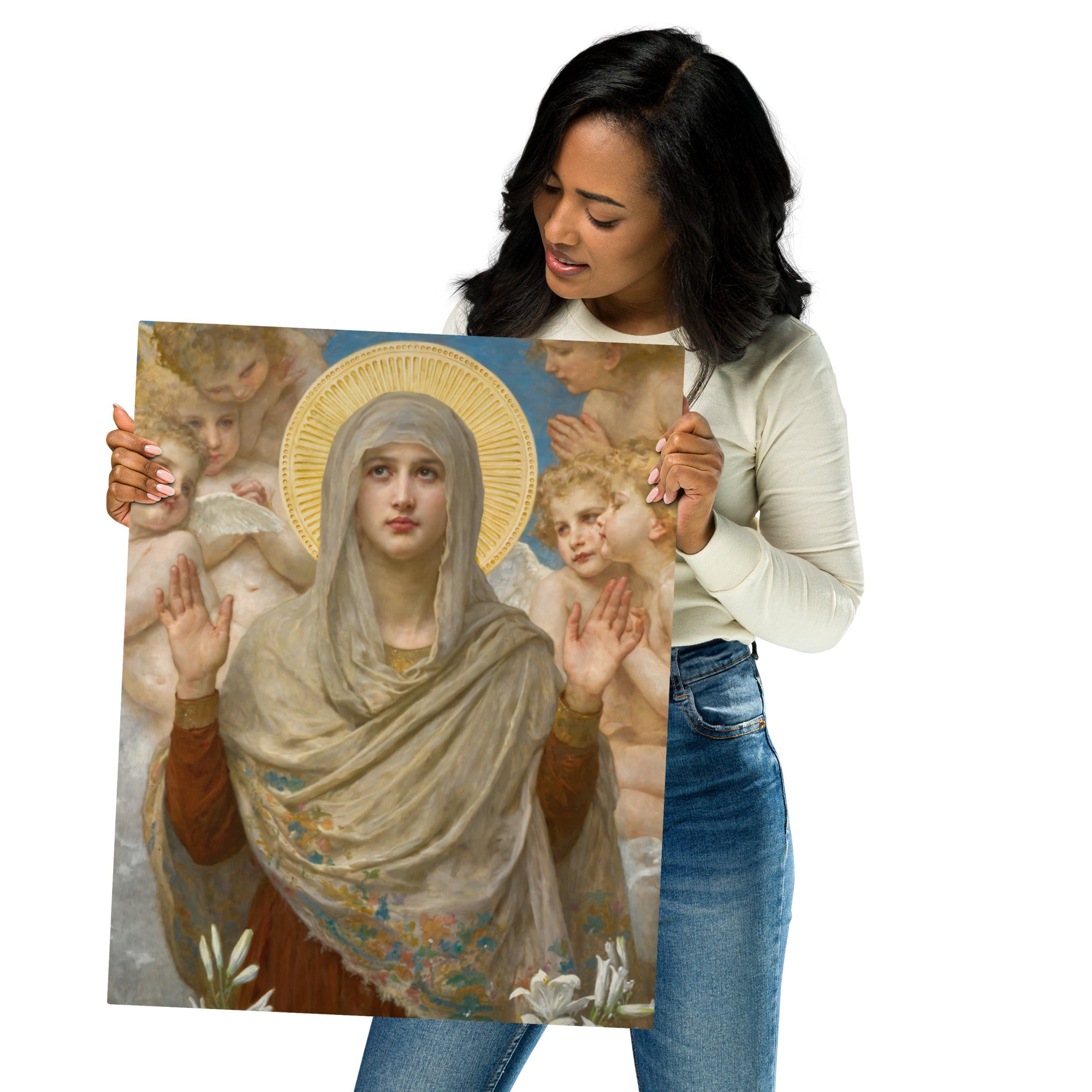 Metal prints-William Bouguereau-French 1825-1905-Ora Pro Nobis 1903