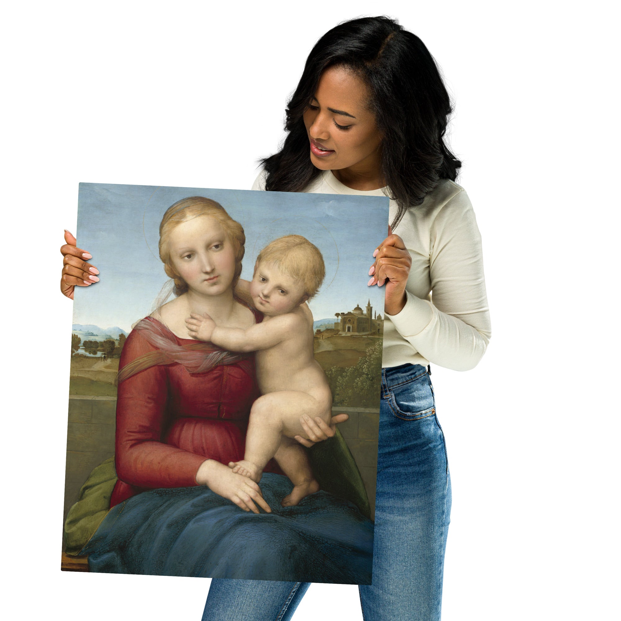 Metal prints-Raphael-Italian 1483-1520-The Small Cowper Madonna 1505