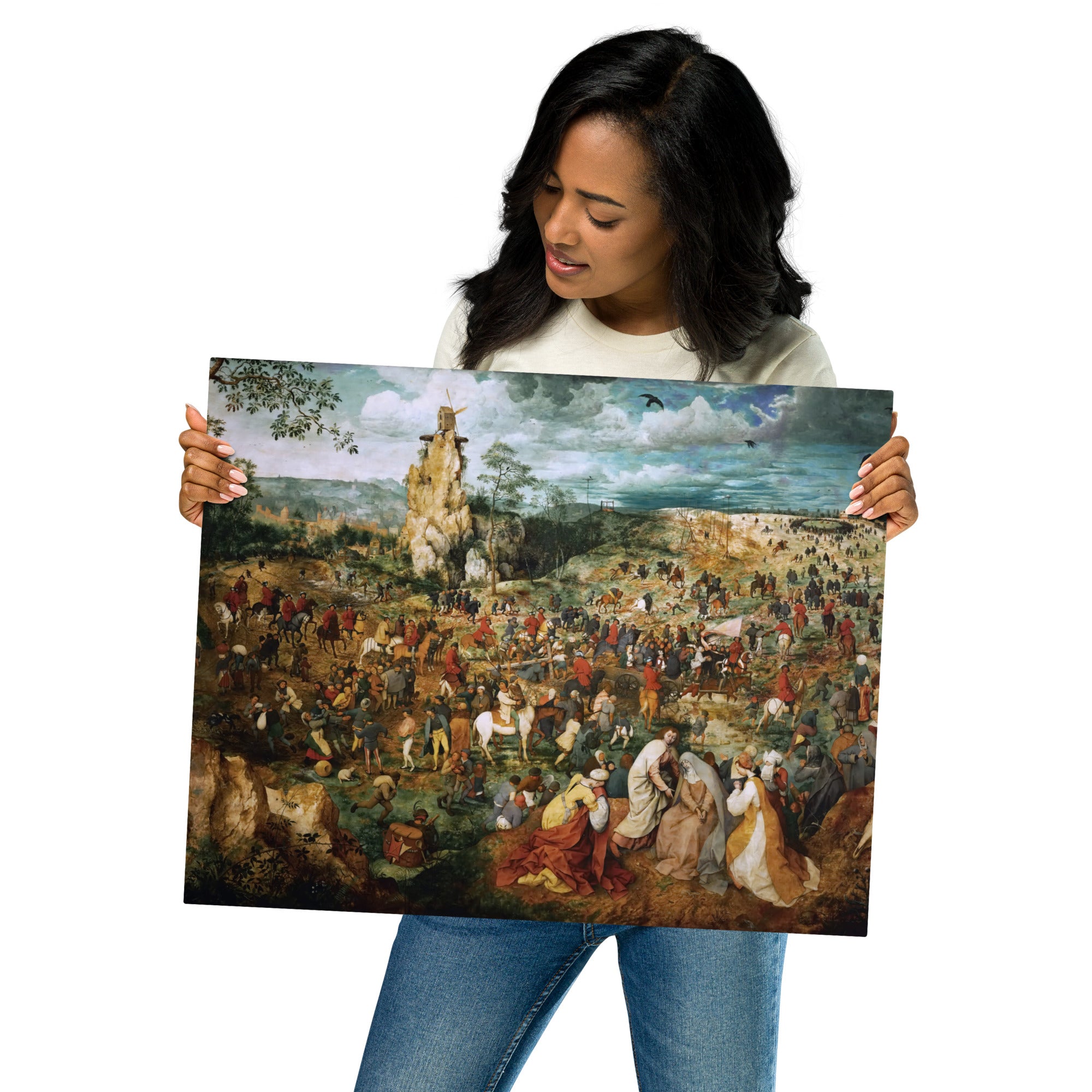 Metal prints-Pieter Bruegel The Elder-Flemish 1525 - 1569-The Procession To Calvary 1564