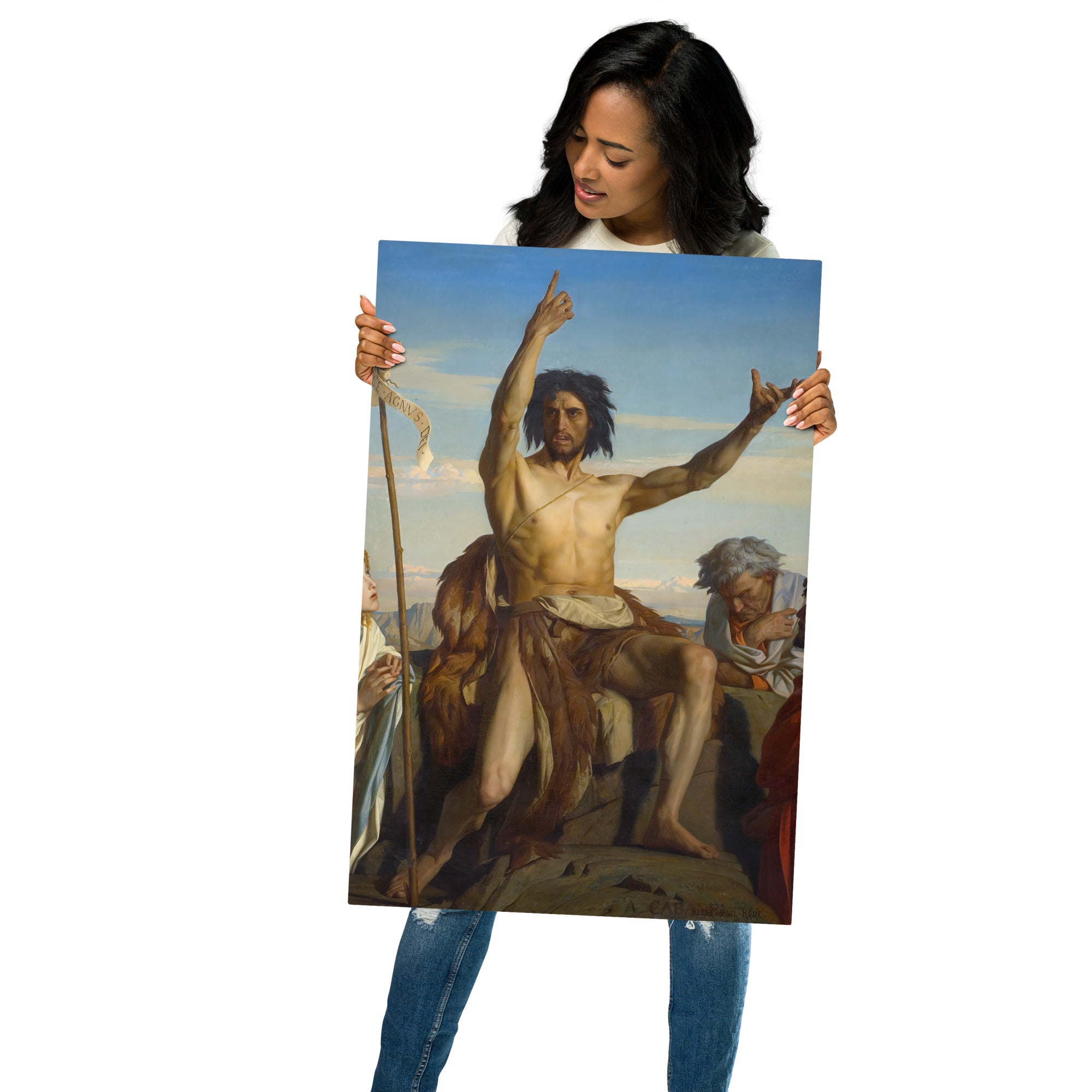 Metal prints-Alexandre Cabanel-French 1823-1889-Saint Jean-Baptiste 1849