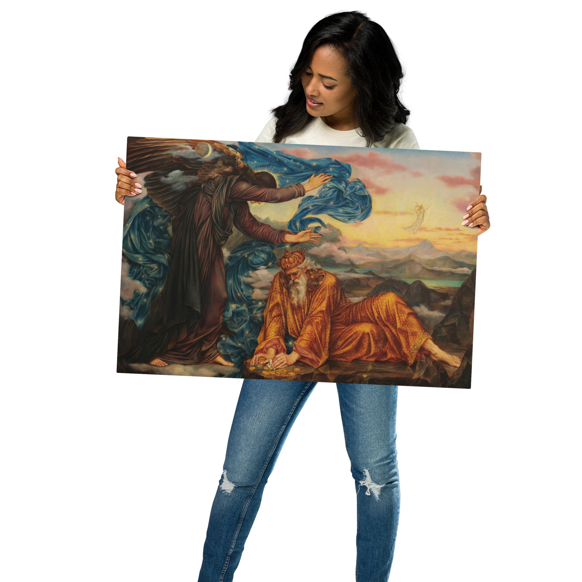 Metal prints-Evelyn De Morgan-English 1855-1919-Earthbound 1897