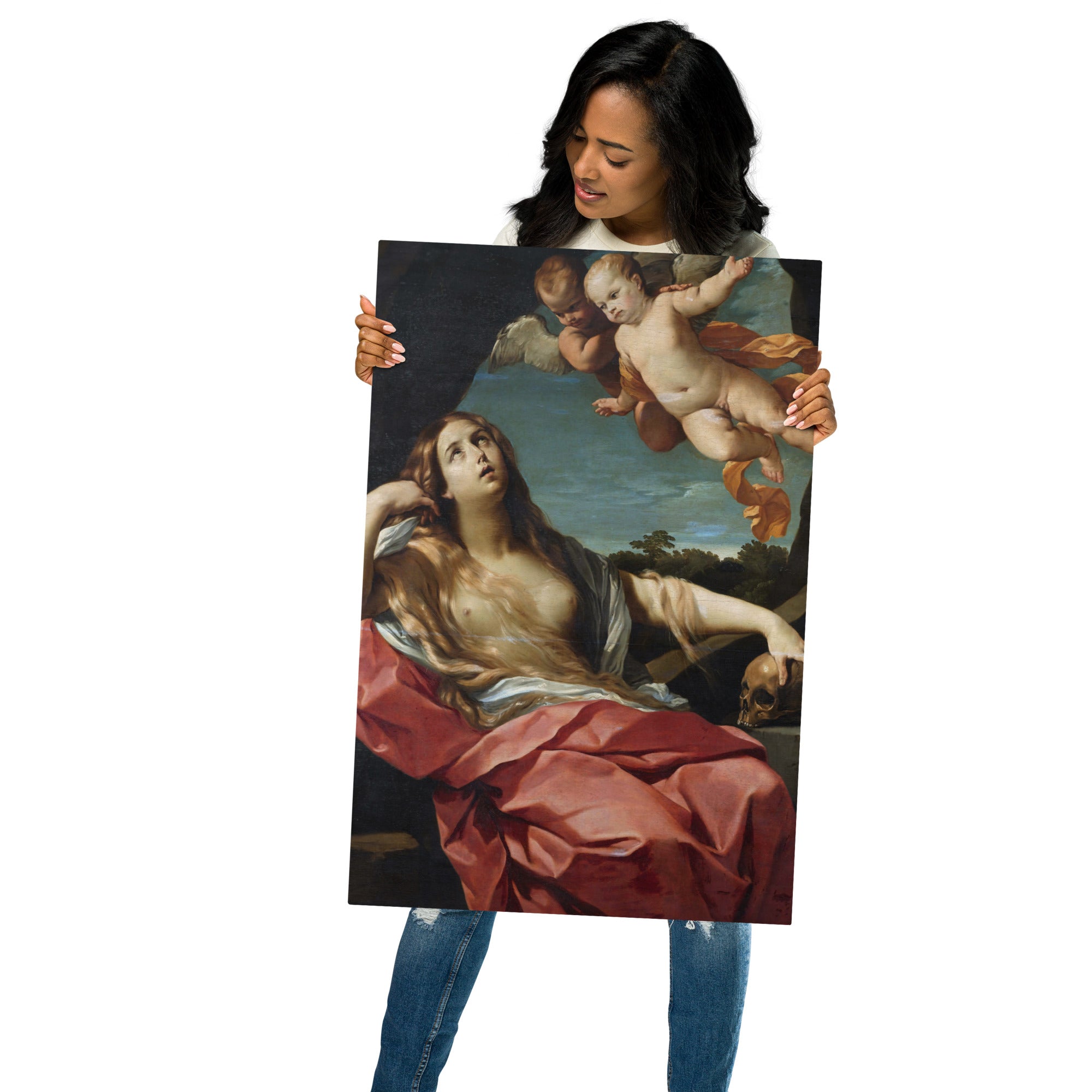 Metal prints-Guido Reni-Italian 1575-1642-Mary Magdalene 1627 - 1720