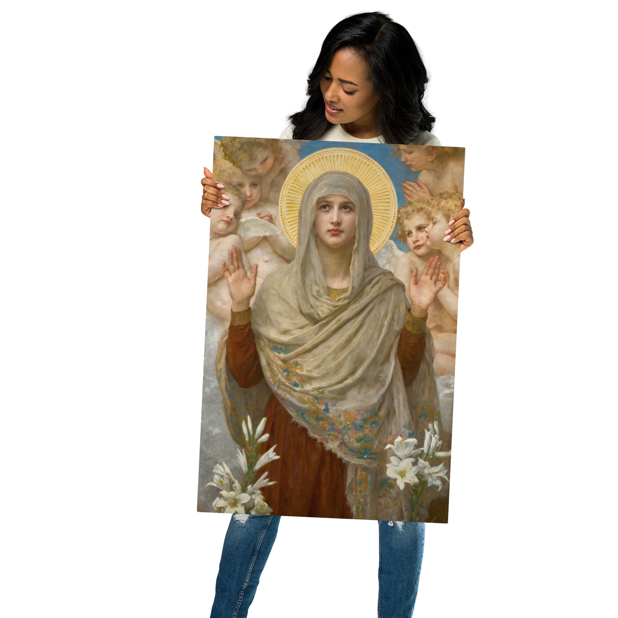 Metal prints-William Bouguereau-French 1825-1905-Ora Pro Nobis 1903