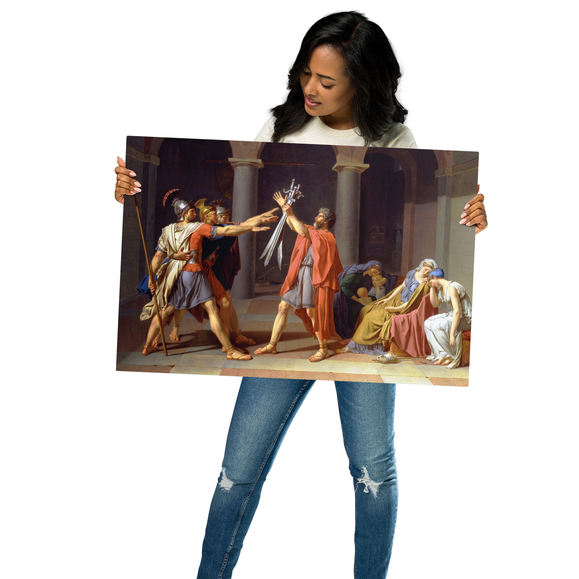 Metal prints-Jacques Louis David-French 1748-1825-Oath Of The Horatii