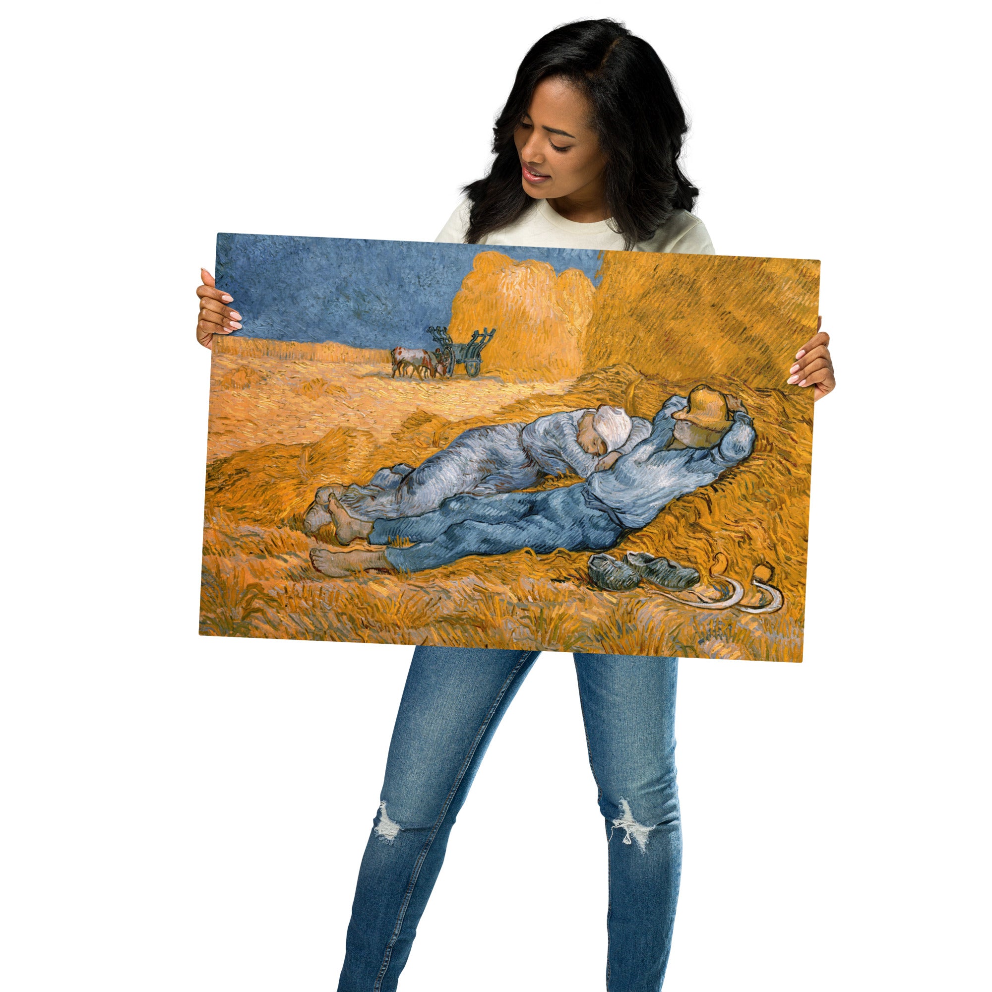 Metal prints-Vincent van Gogh-Dutch 1853-1890-Noon rest from work