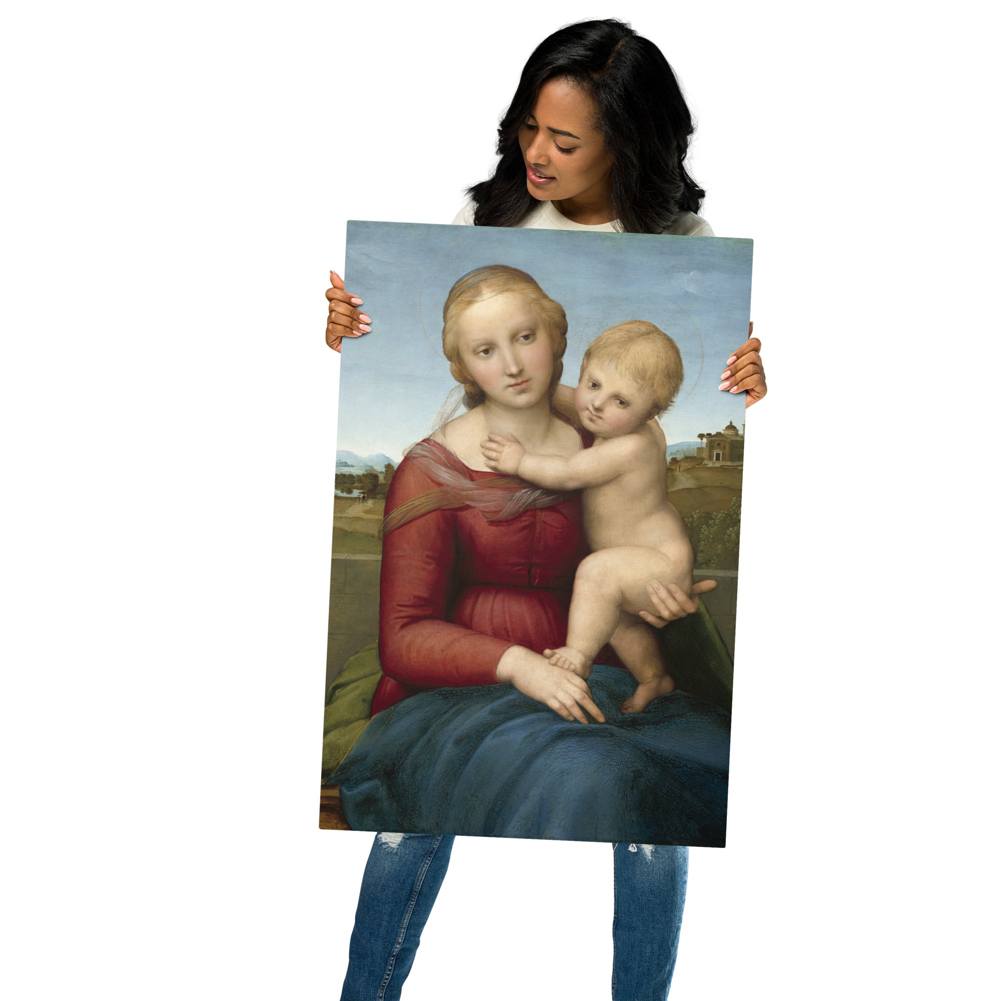 Metal prints-Raphael-Italian 1483-1520-The Small Cowper Madonna 1505