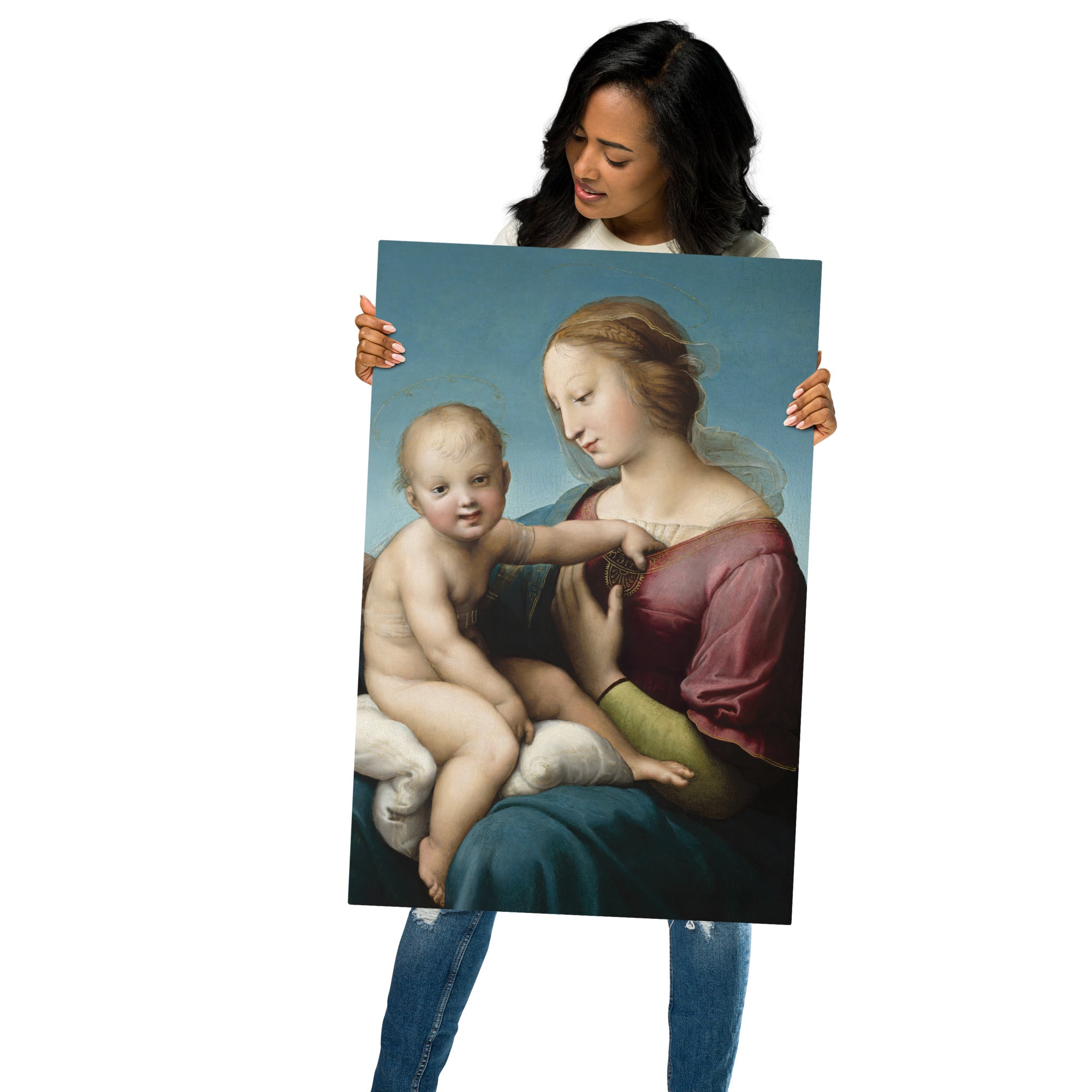 Metal prints-Raphael-Italian 1483-1520-The Niccolini-Cowper Madonna 1508