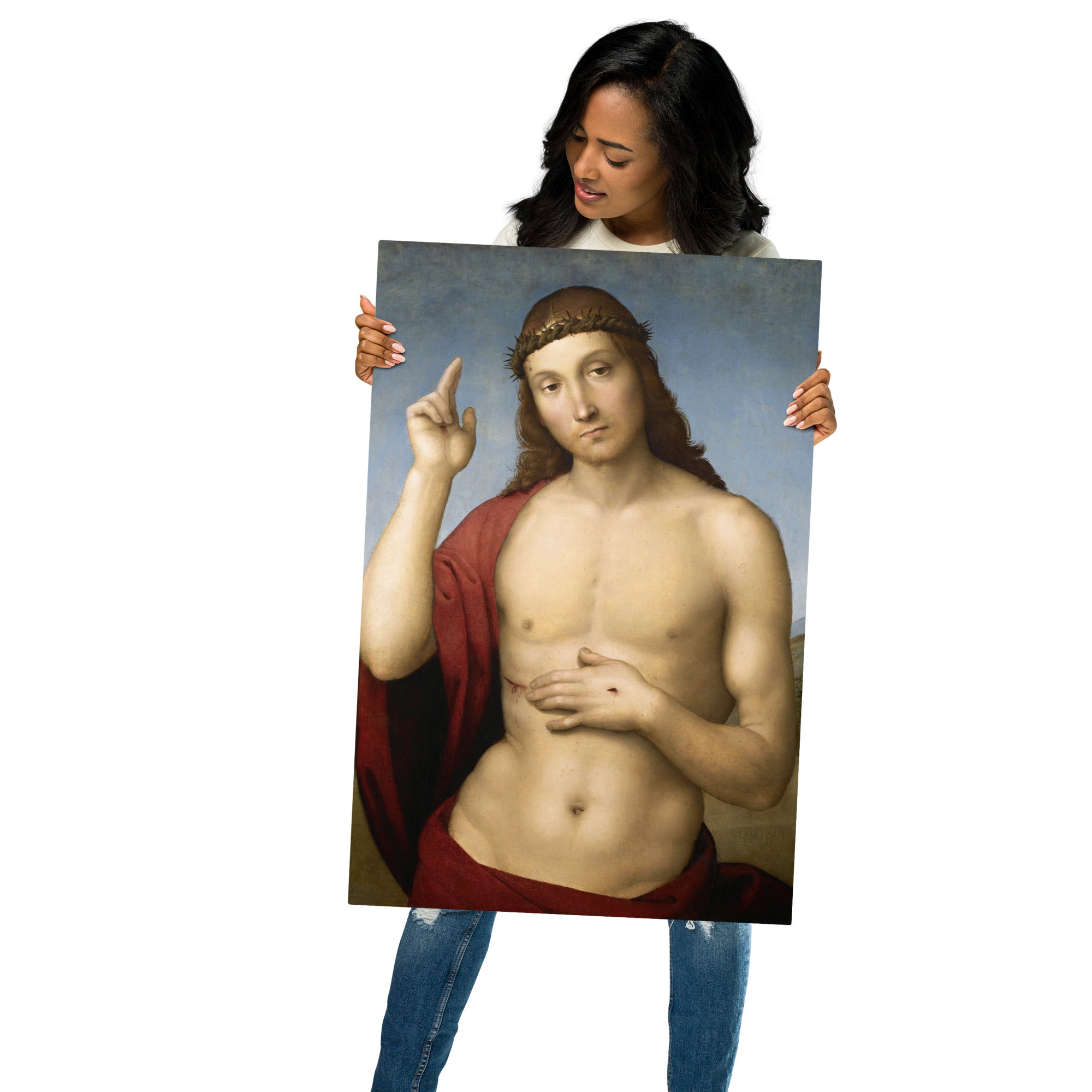 Metal prints-Raphael-Italian 1483-1520-Christ Blessing 1505