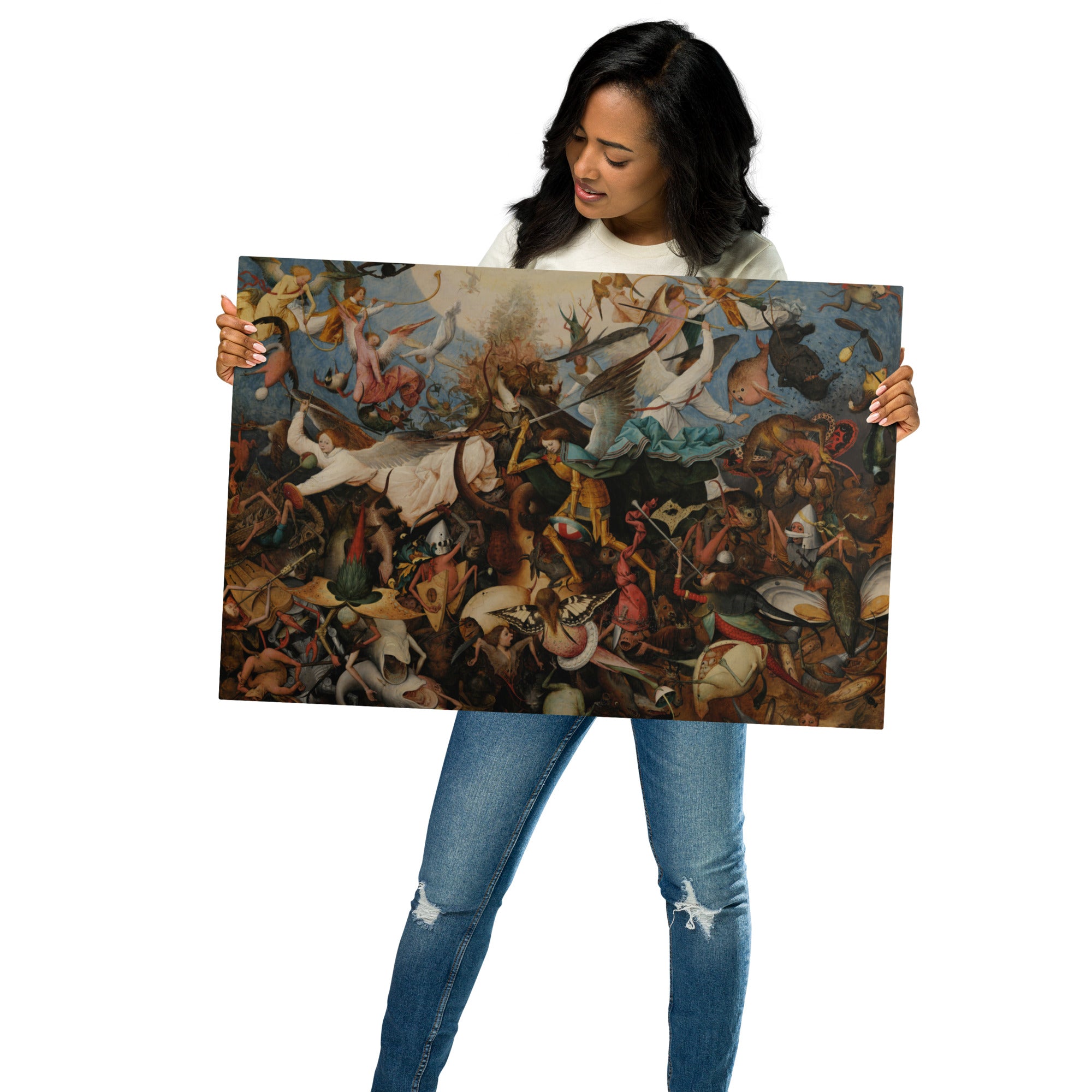 Metal prints-Pieter Bruegel The Elder-Flemish 1525 - 1569-The Fall of the Rebel Angels 1562