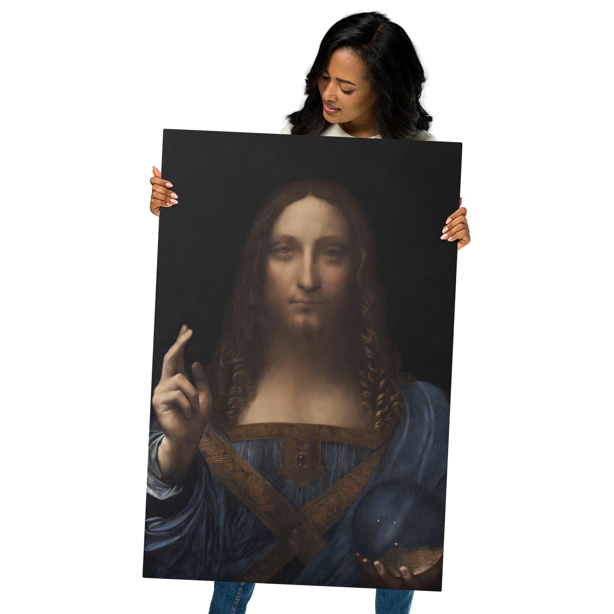 Metal Prints-Leonardo da Vinci-Salvator Mundi