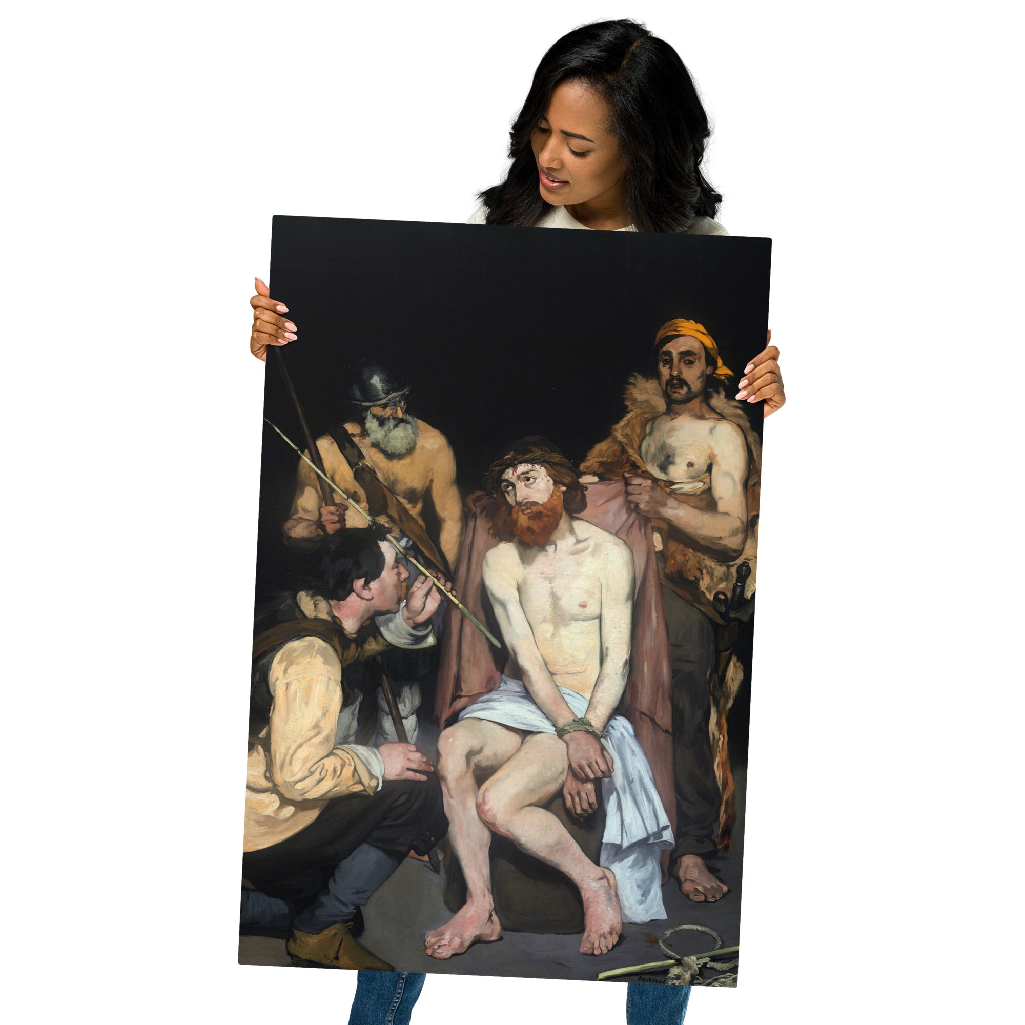 Metal prints-Edouard Manet-French 1832-1883-Jesus Mocked by the Soldiers 1865