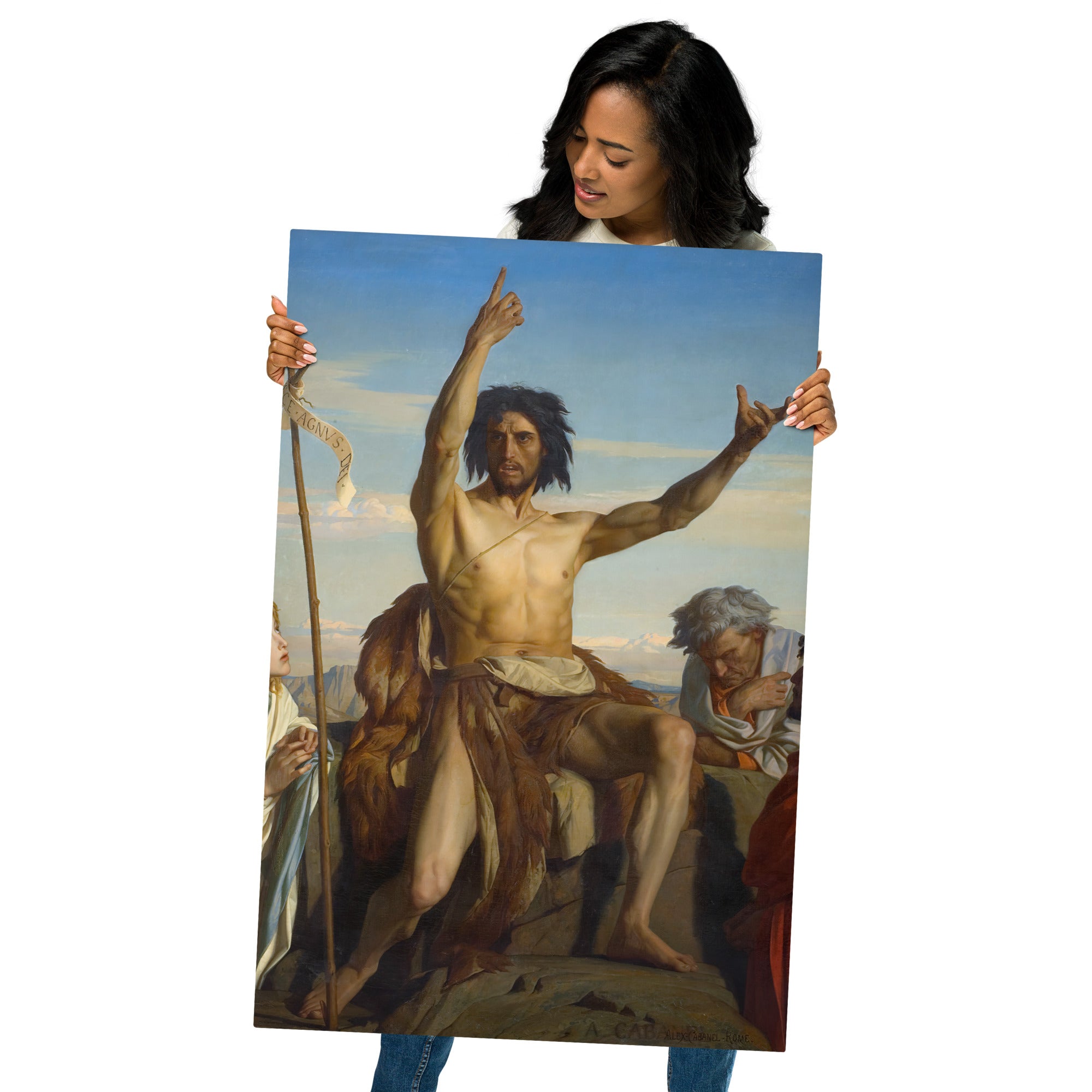 Metal prints-Alexandre Cabanel-French 1823-1889-Saint Jean-Baptiste 1849