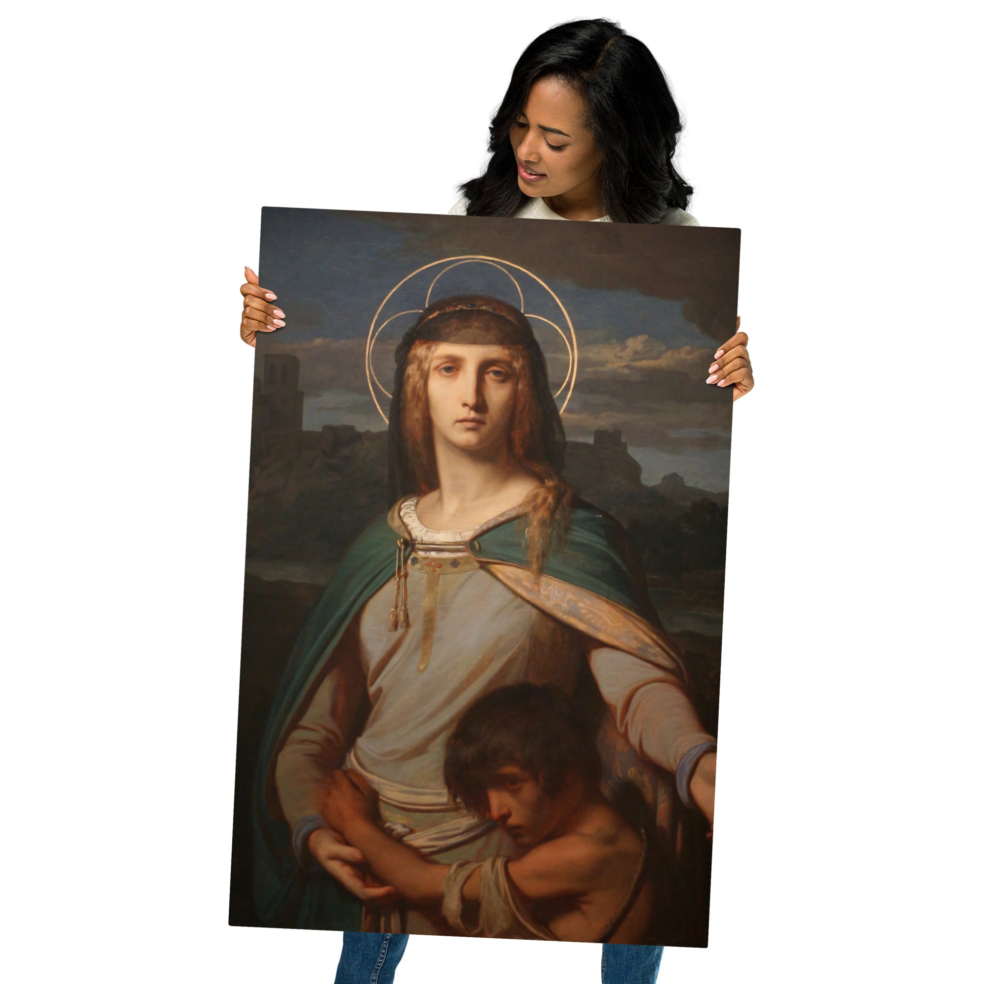 Metal prints-Alexandre Cabanel-French 1823-1889-Saint Monica