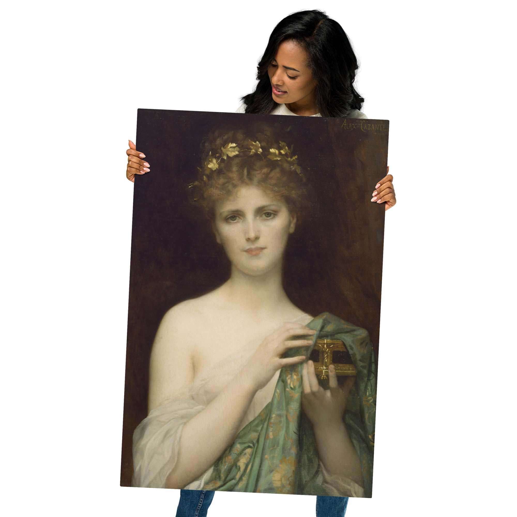 Metal prints-Alexandre Cabanel-French 1823-1889-Pandora 1873