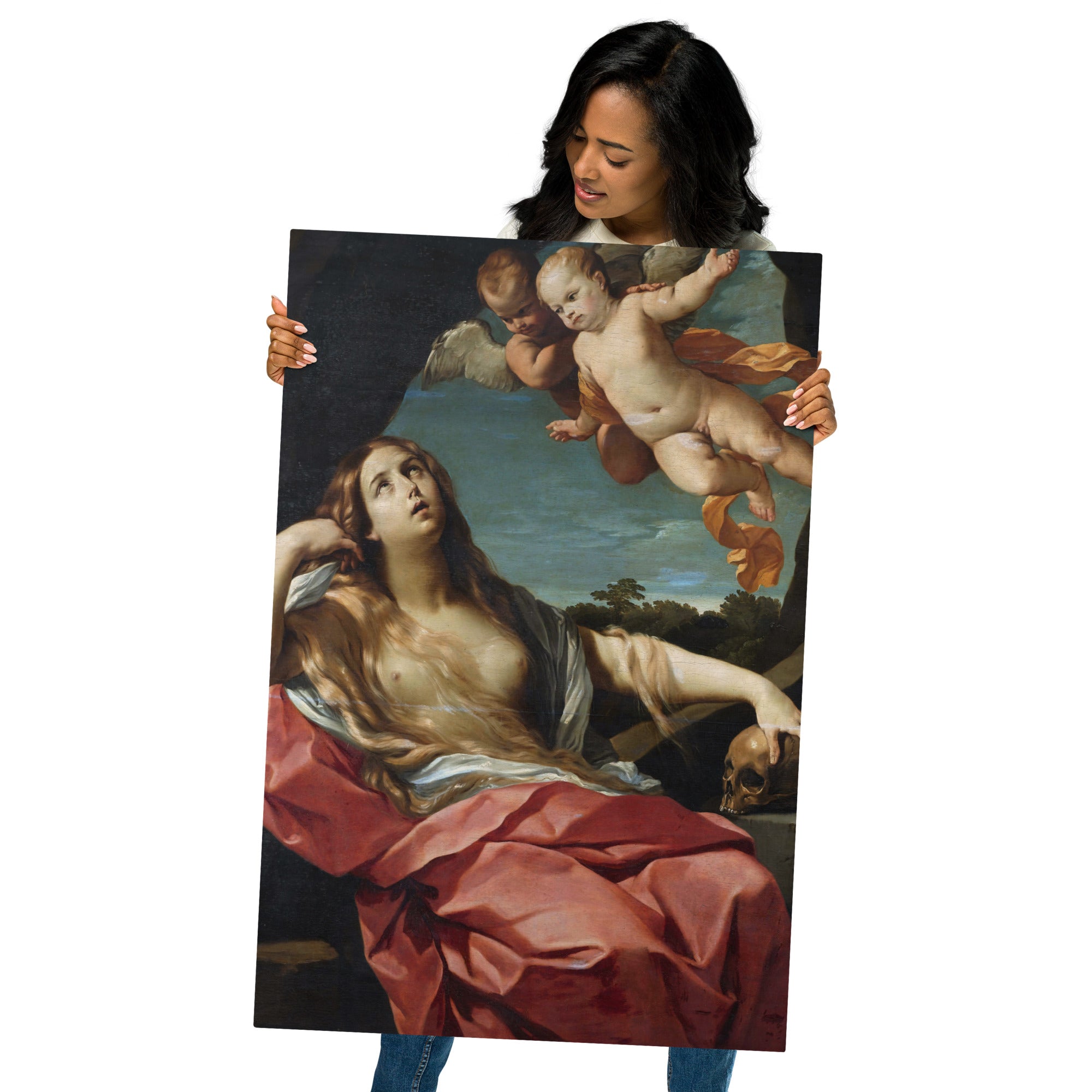 Metal prints-Guido Reni-Italian 1575-1642-Mary Magdalene 1627 - 1720