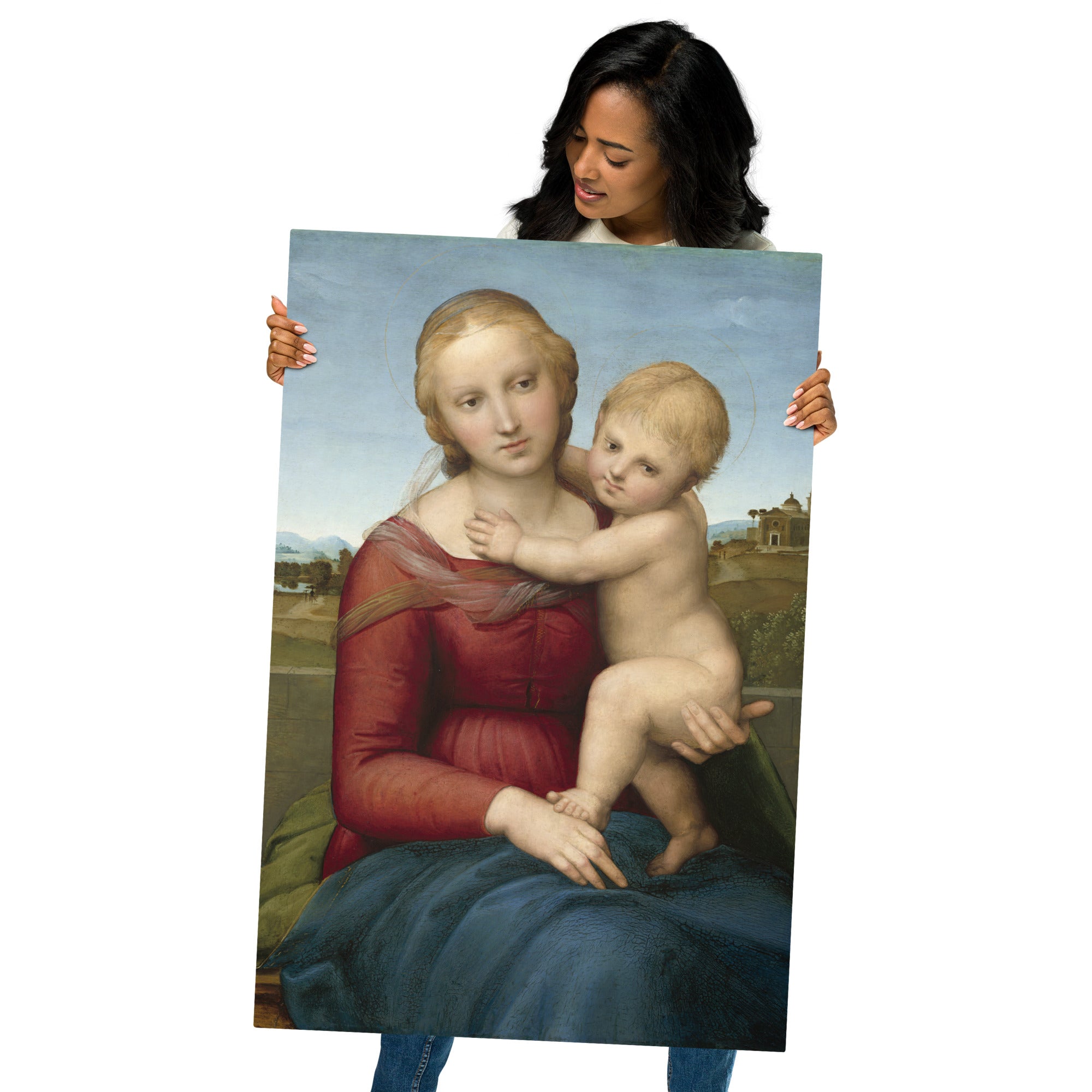 Metal prints-Raphael-Italian 1483-1520-The Small Cowper Madonna 1505