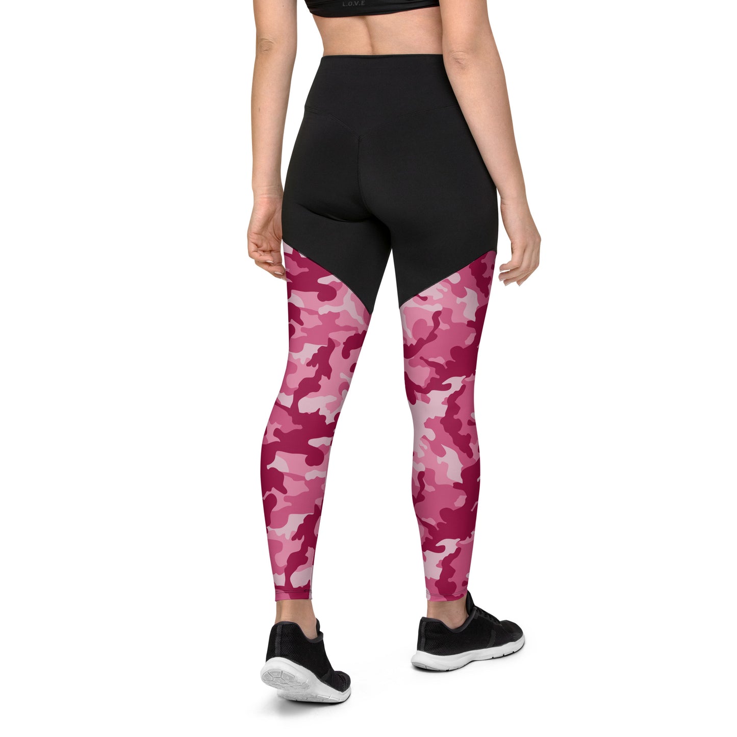 Sports Leggings- Camo Dark Pink