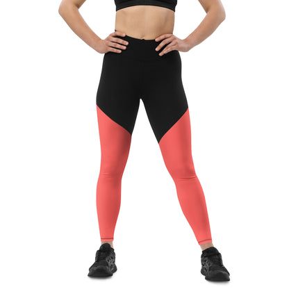 Sports Leggings- Coral