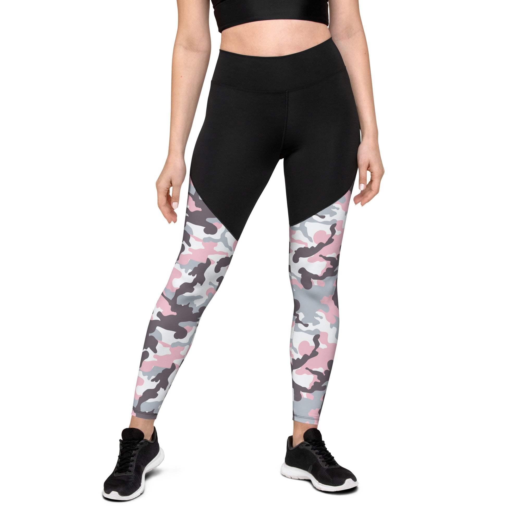 Sports Leggings- Camo Light Pink