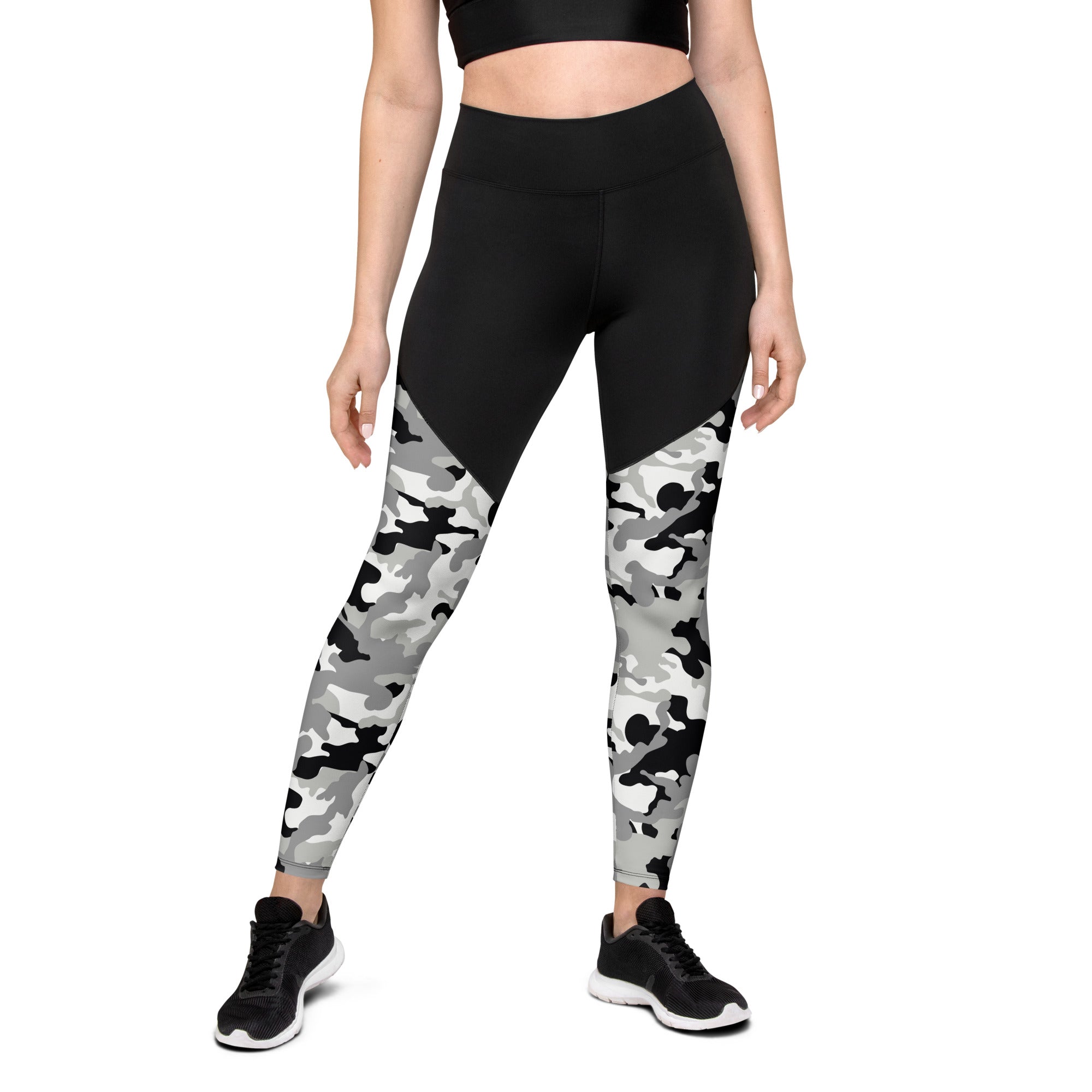 Sports Leggings- Camo Black