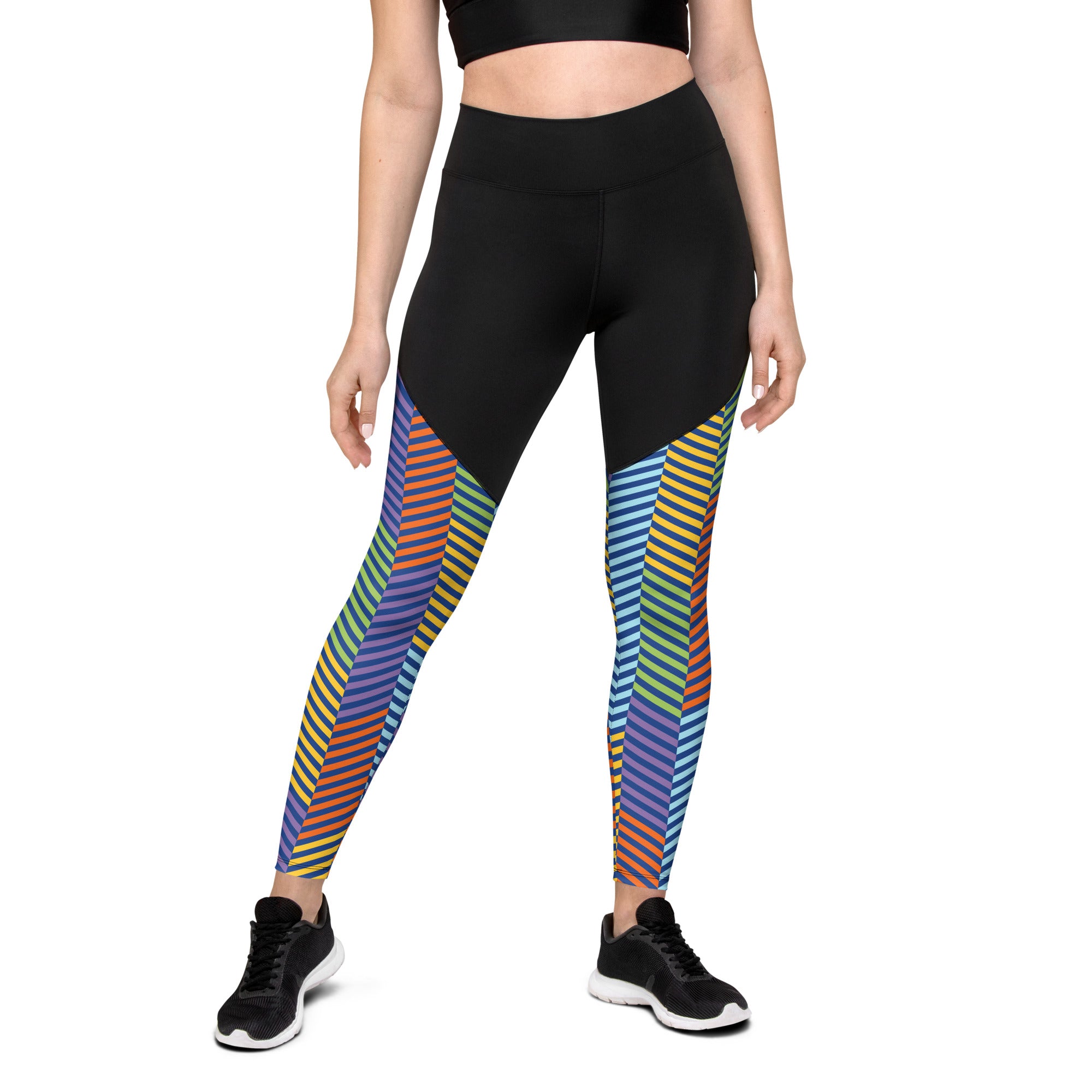 Sports Leggings- Multicolor Lines