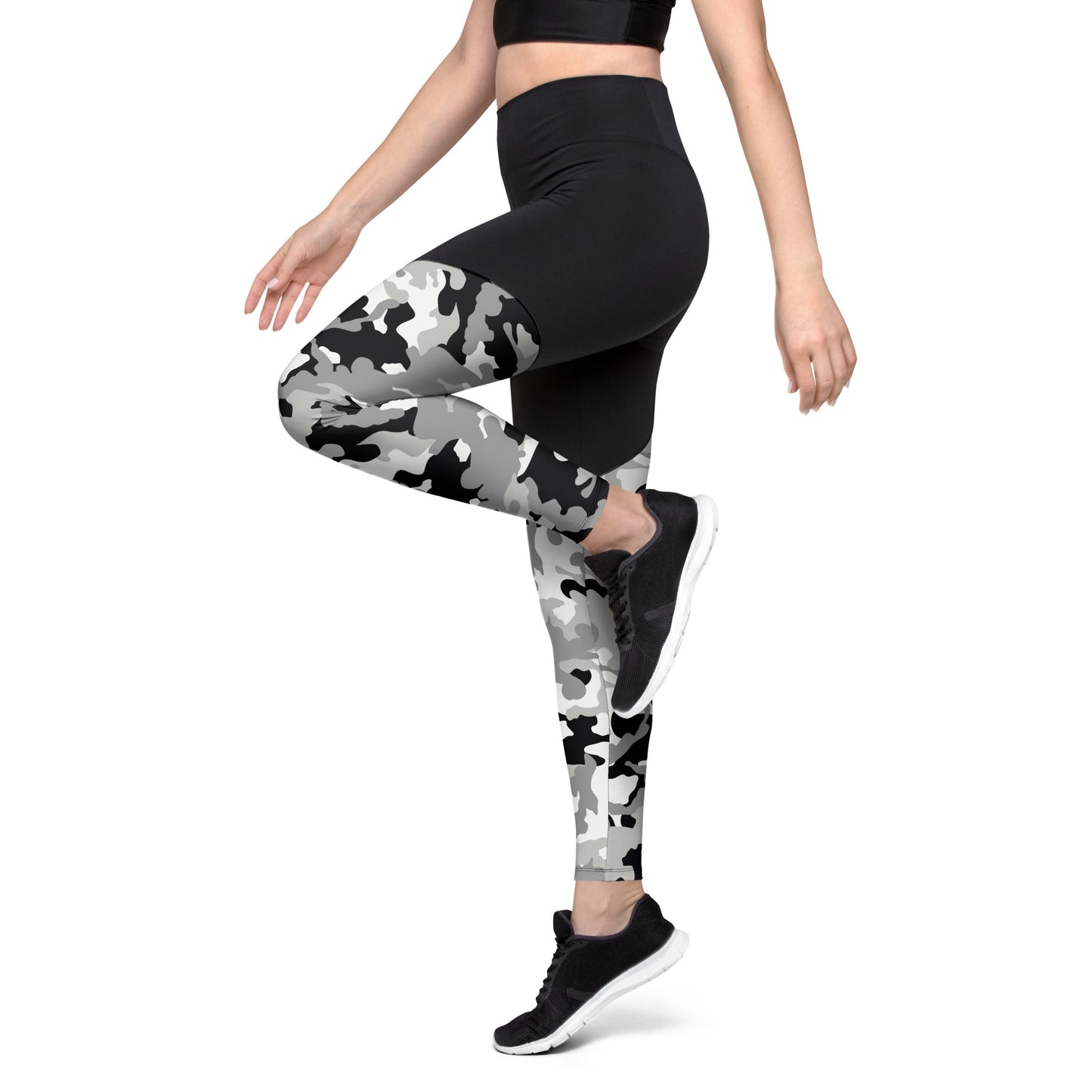Sports Leggings- Camo Black