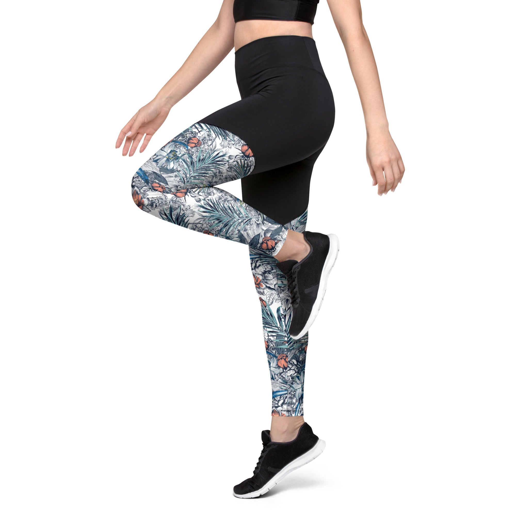 Sports Leggings- Palm Leaves I