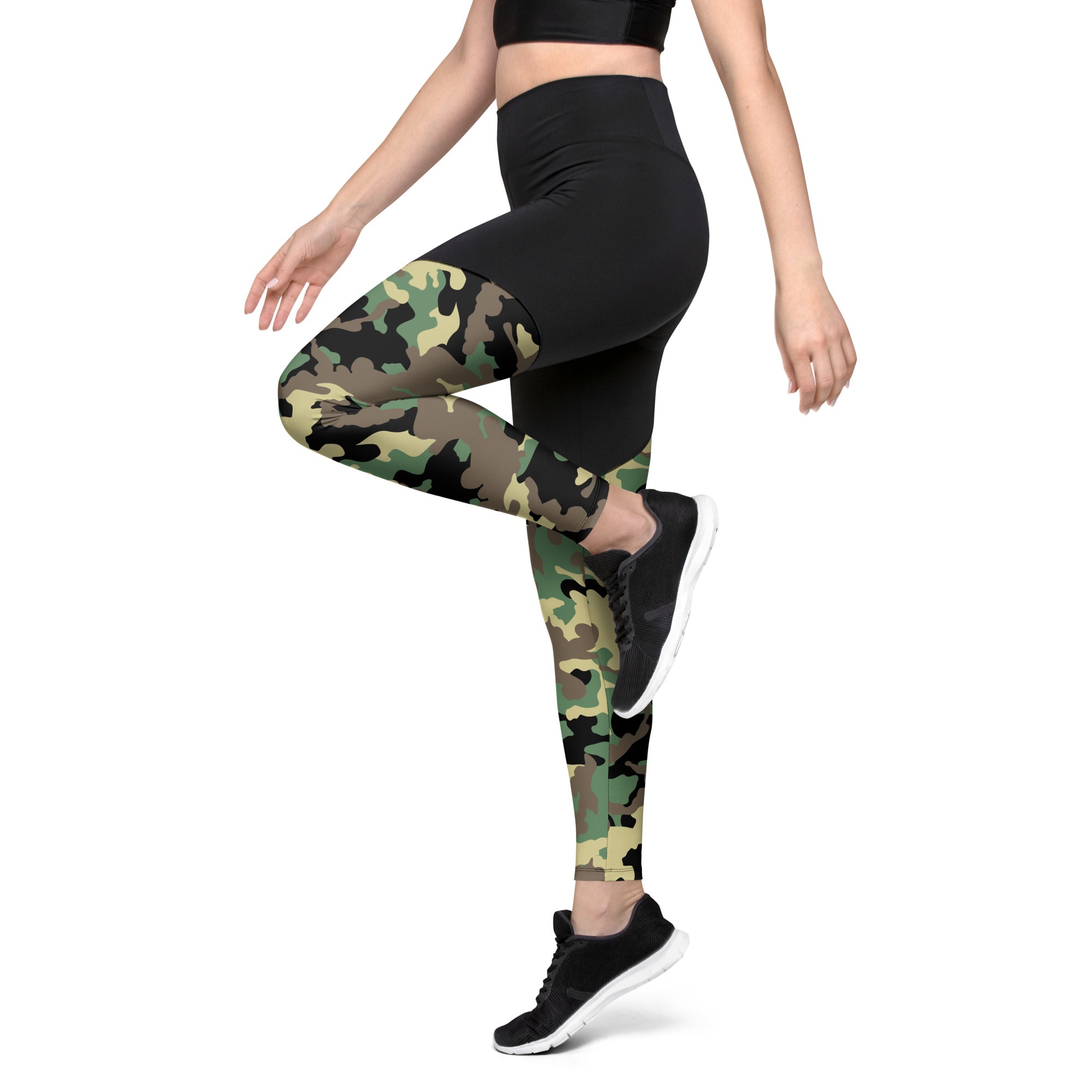 Sports Leggings- Green Camo