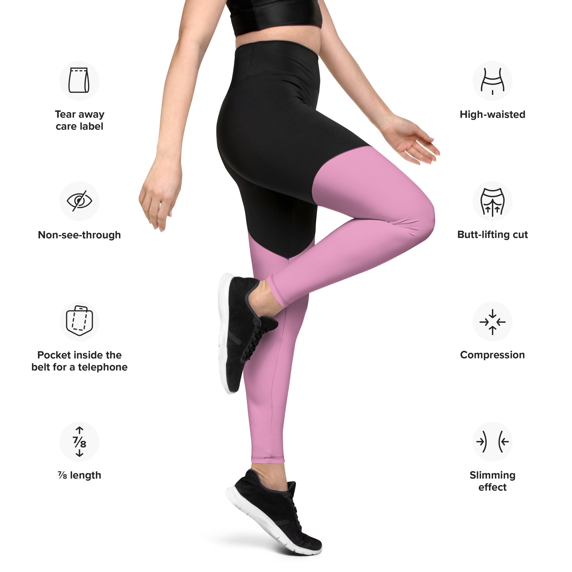 Sports Leggings- Pink