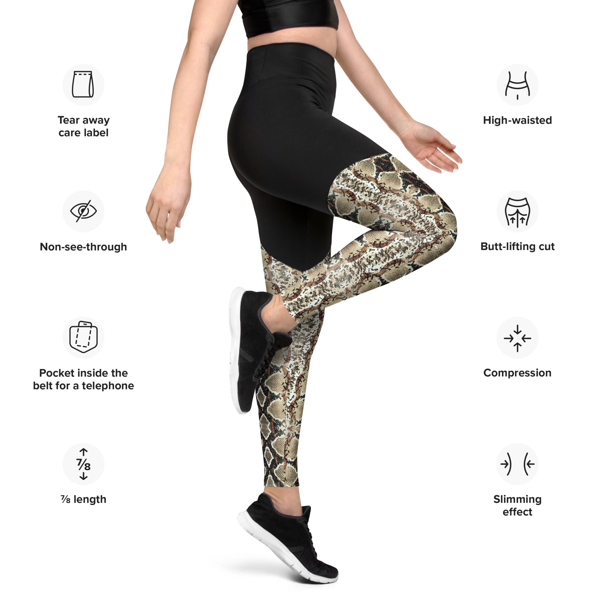 Sports Leggings- Python Skin