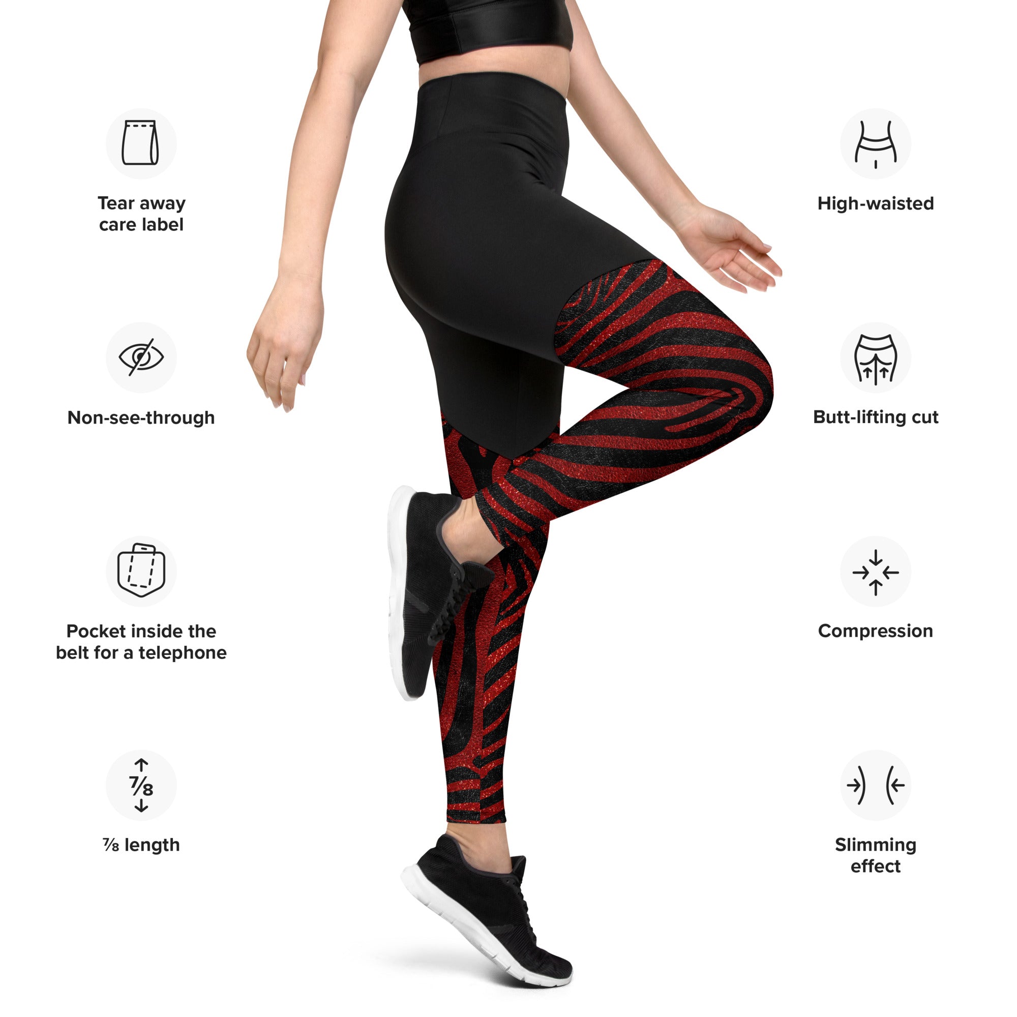 Sports Leggings- Zebra Skin