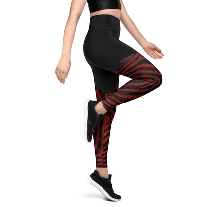 Sports Leggings- Zebra Skin