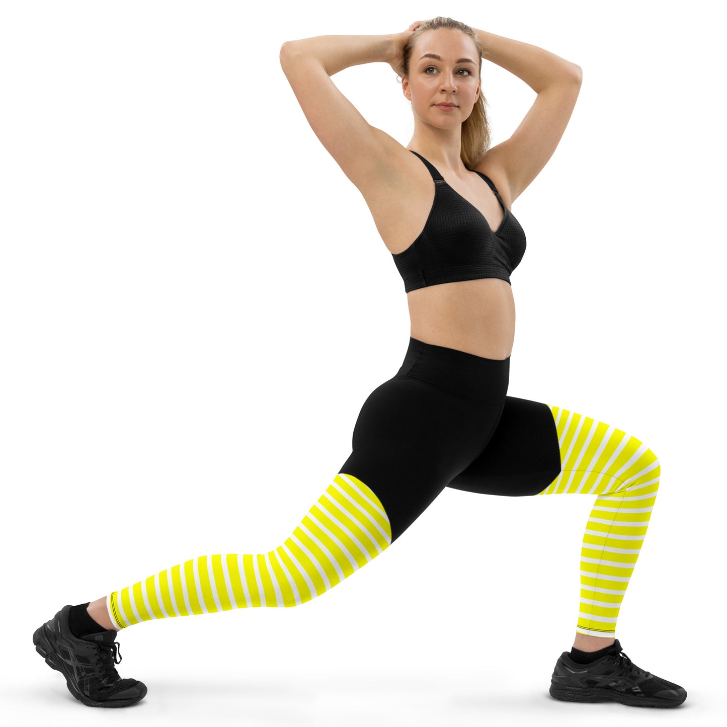 Sports Leggings- Yellow Stripes