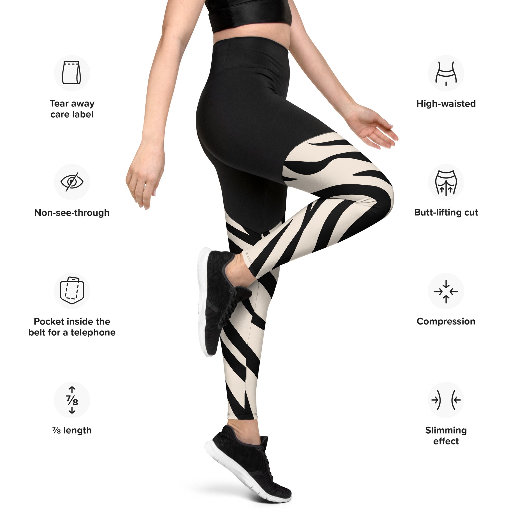 Sports Leggings- Zebra Skin II