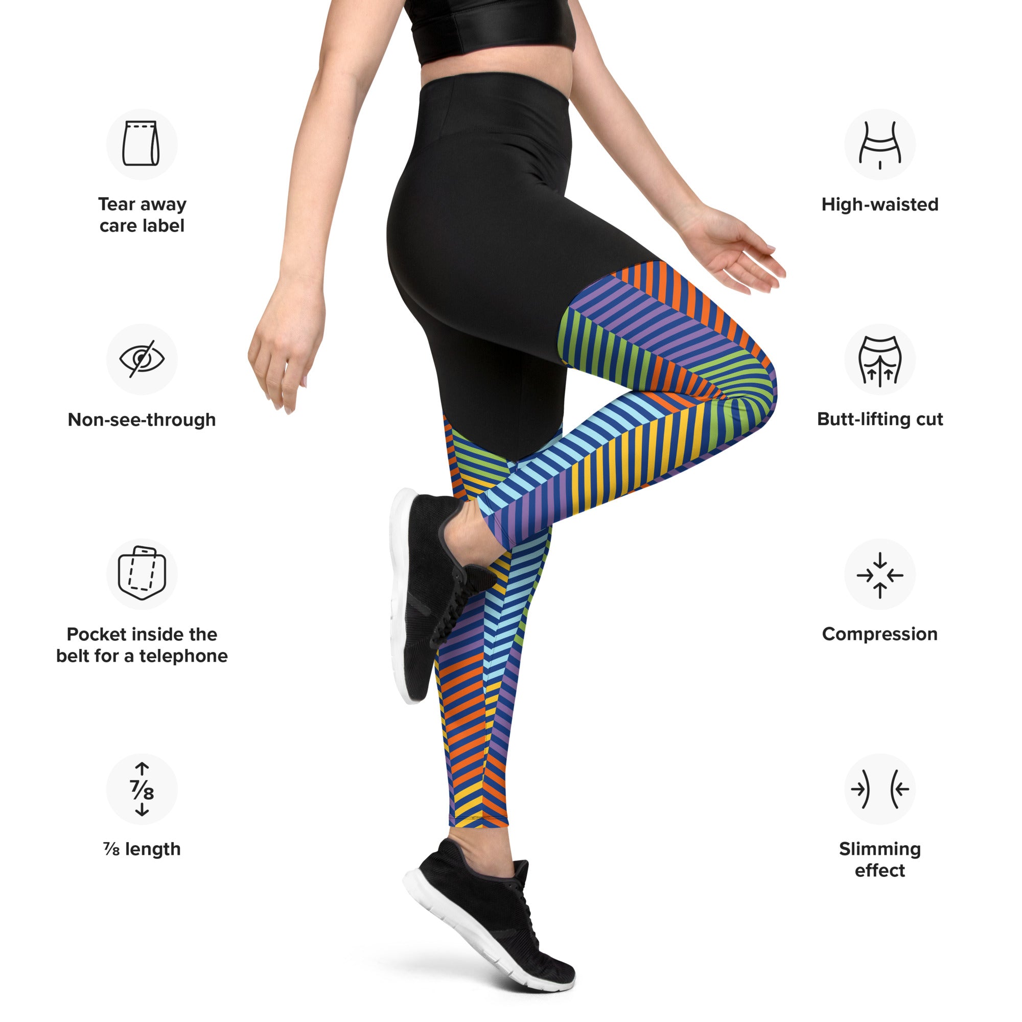 Sports Leggings- Multicolor Lines