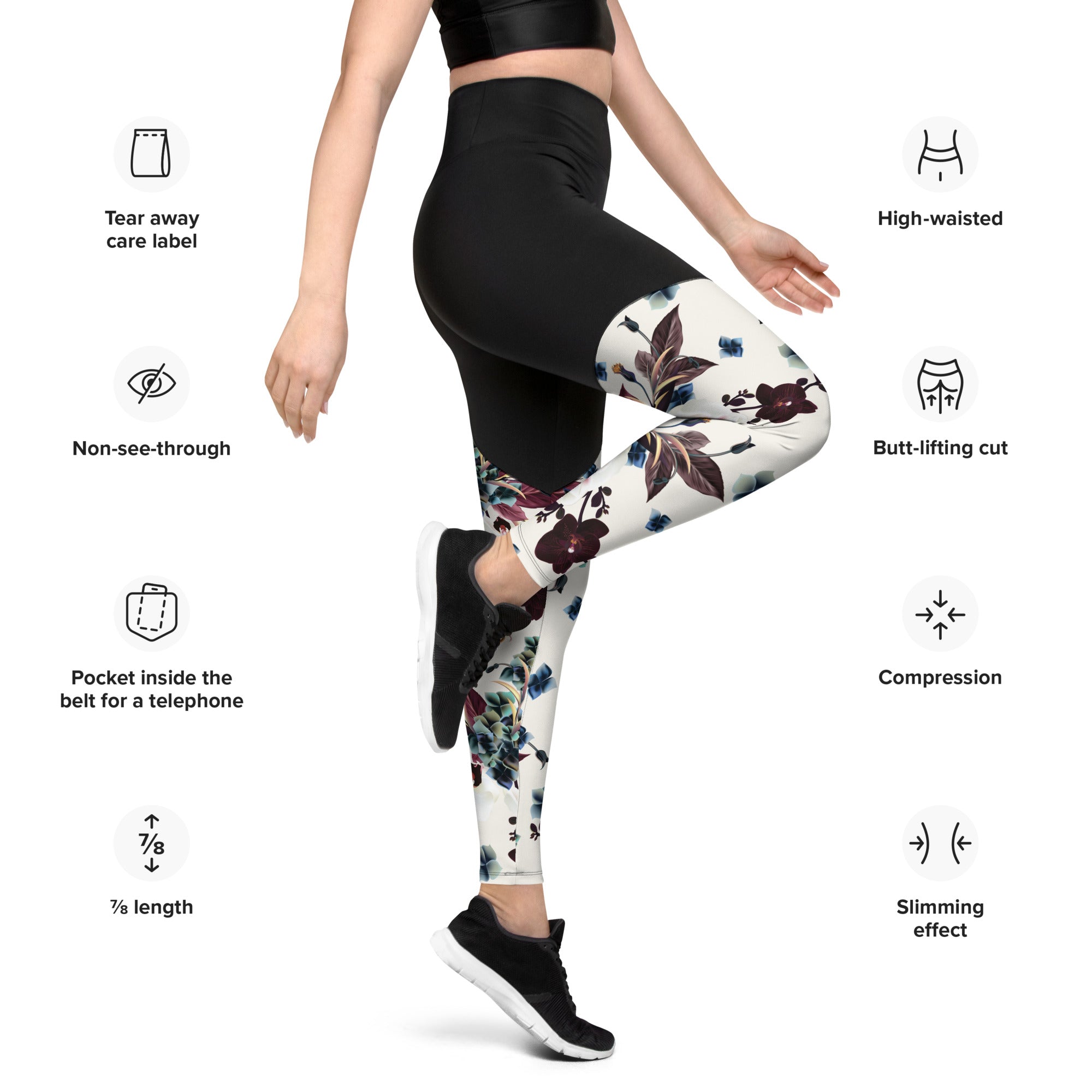 Sports Leggings- Orchids