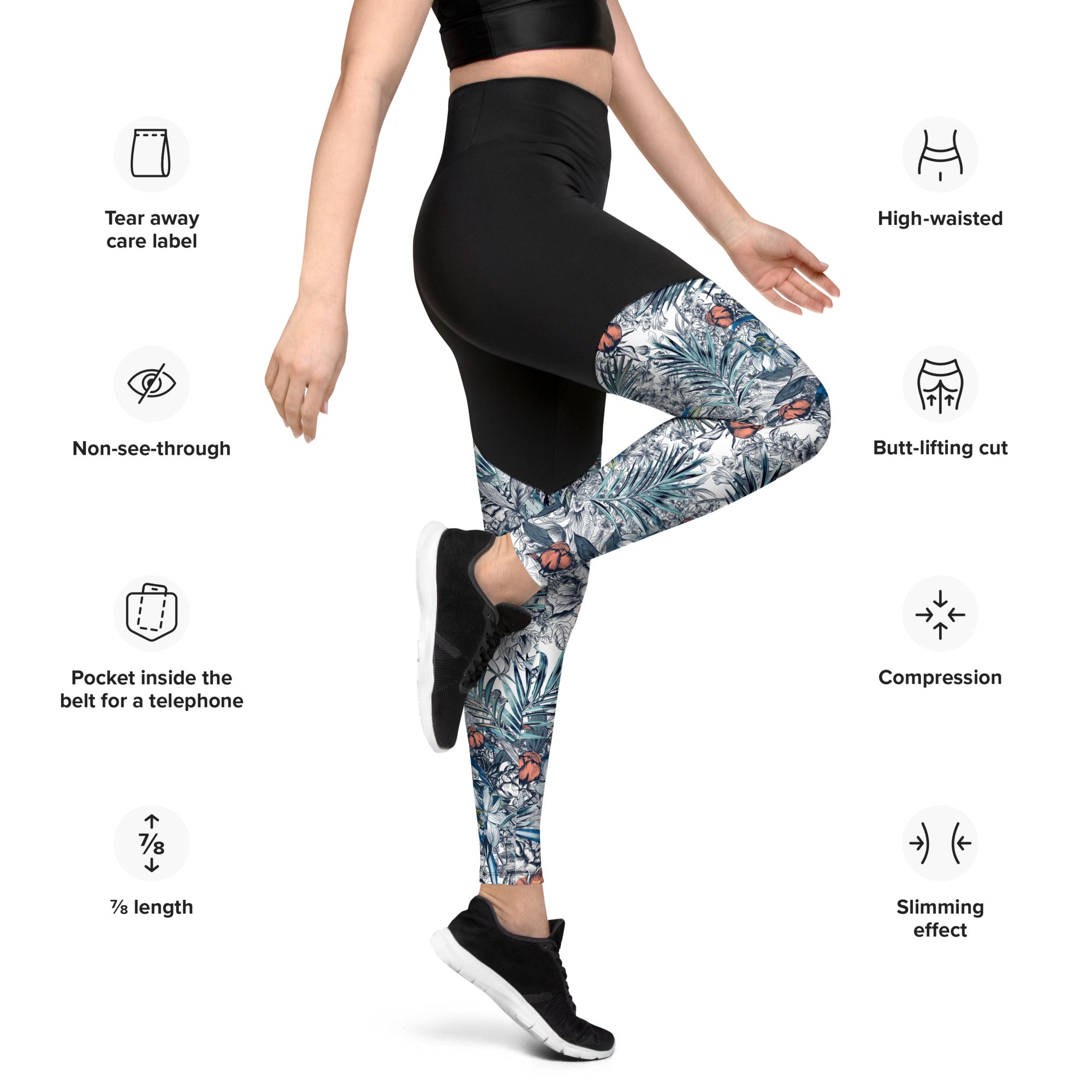 Sports Leggings- Palm Leaves I