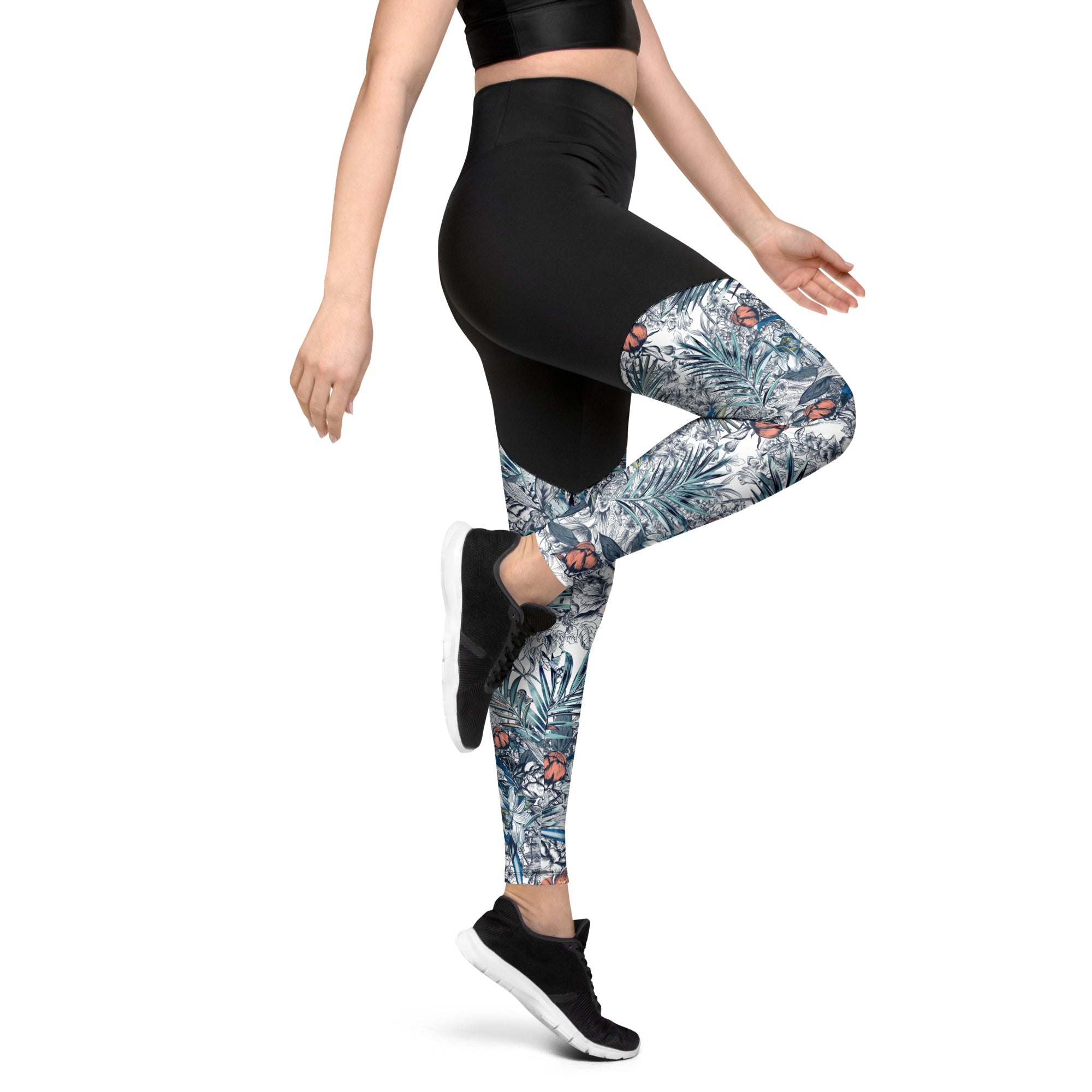 Sports Leggings- Palm Leaves I