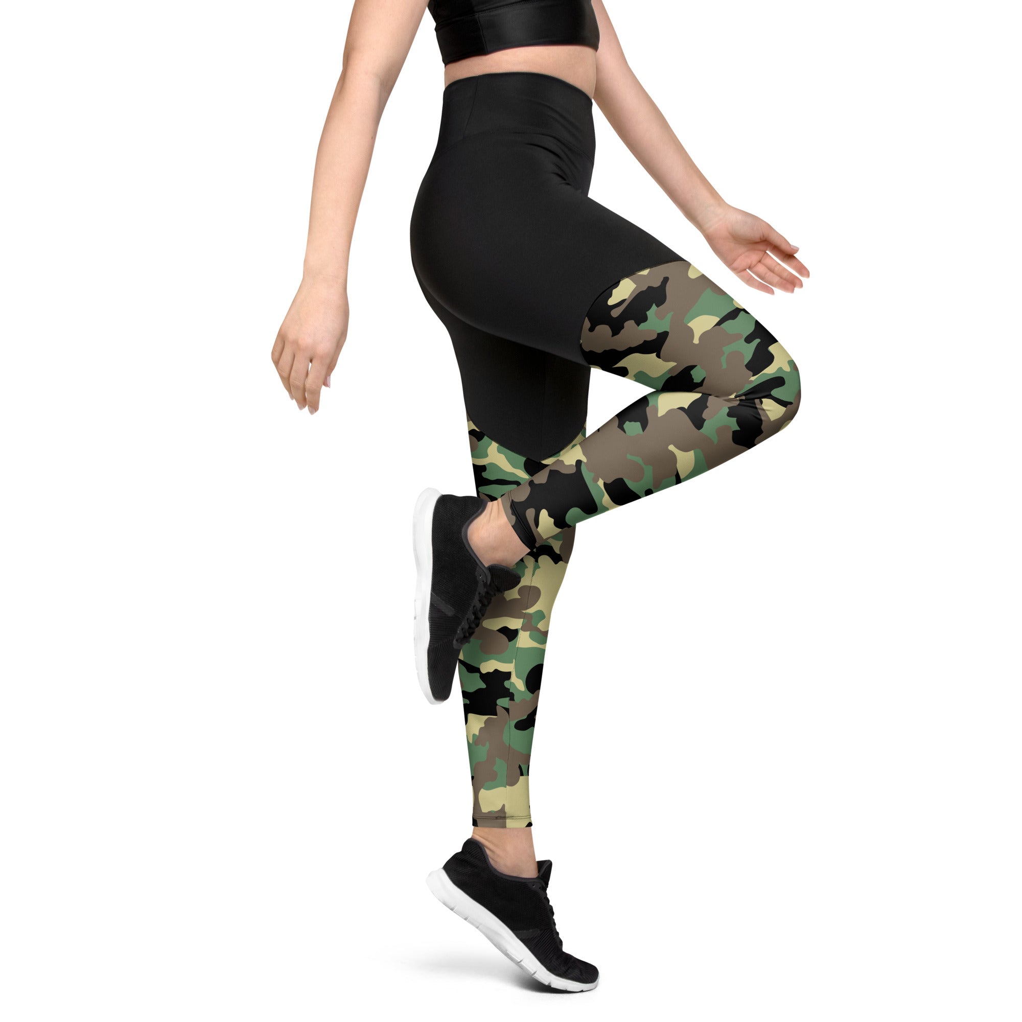 Sports Leggings- Green Camo