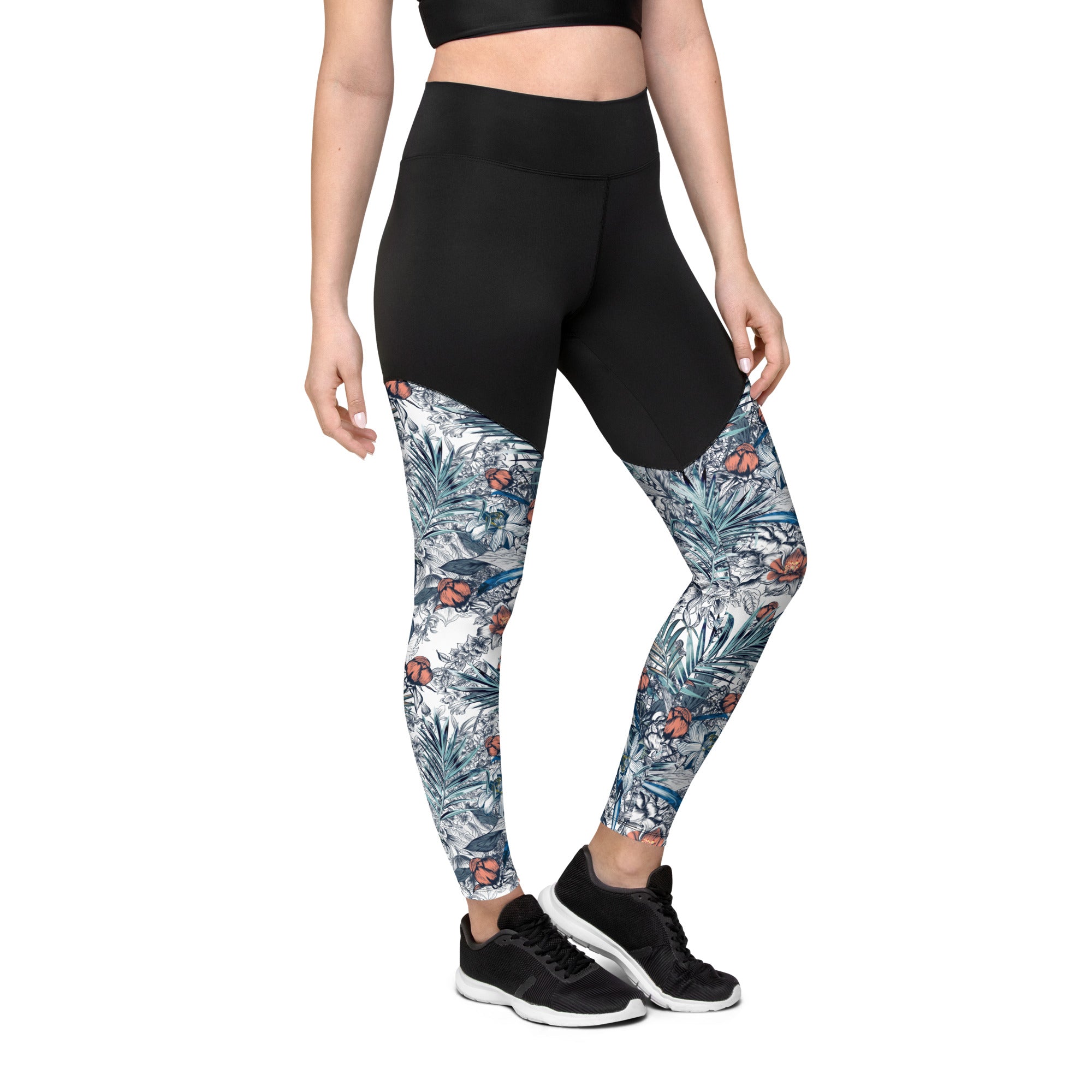 Sports Leggings- Palm Leaves I