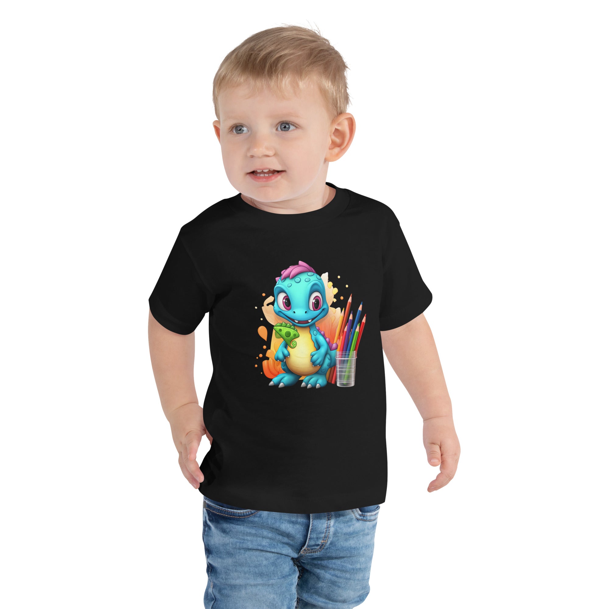 Toddler Short Sleeve Tee- Cute Dinosaur