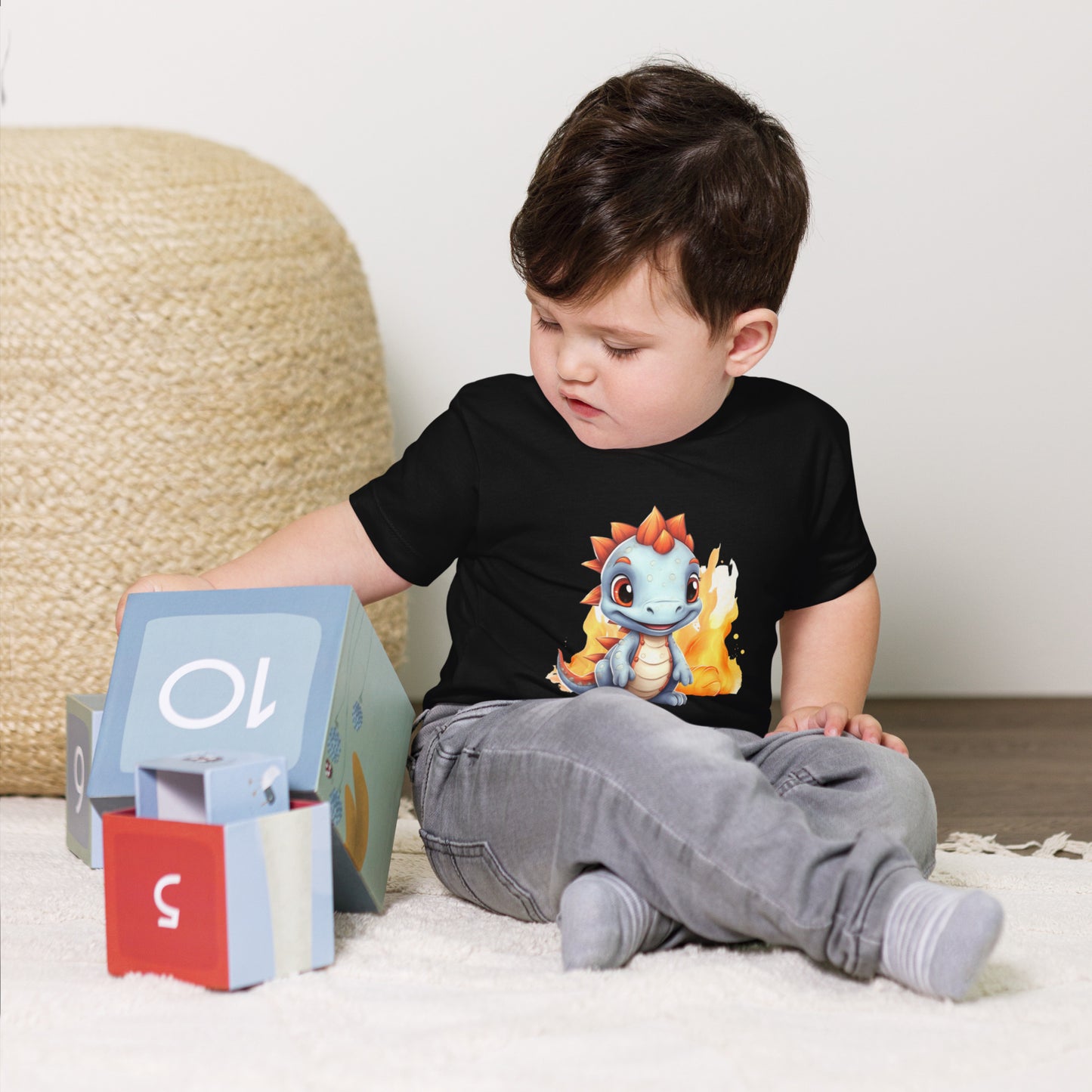 Toddler Short Sleeve Tee- Cute Dinosaur