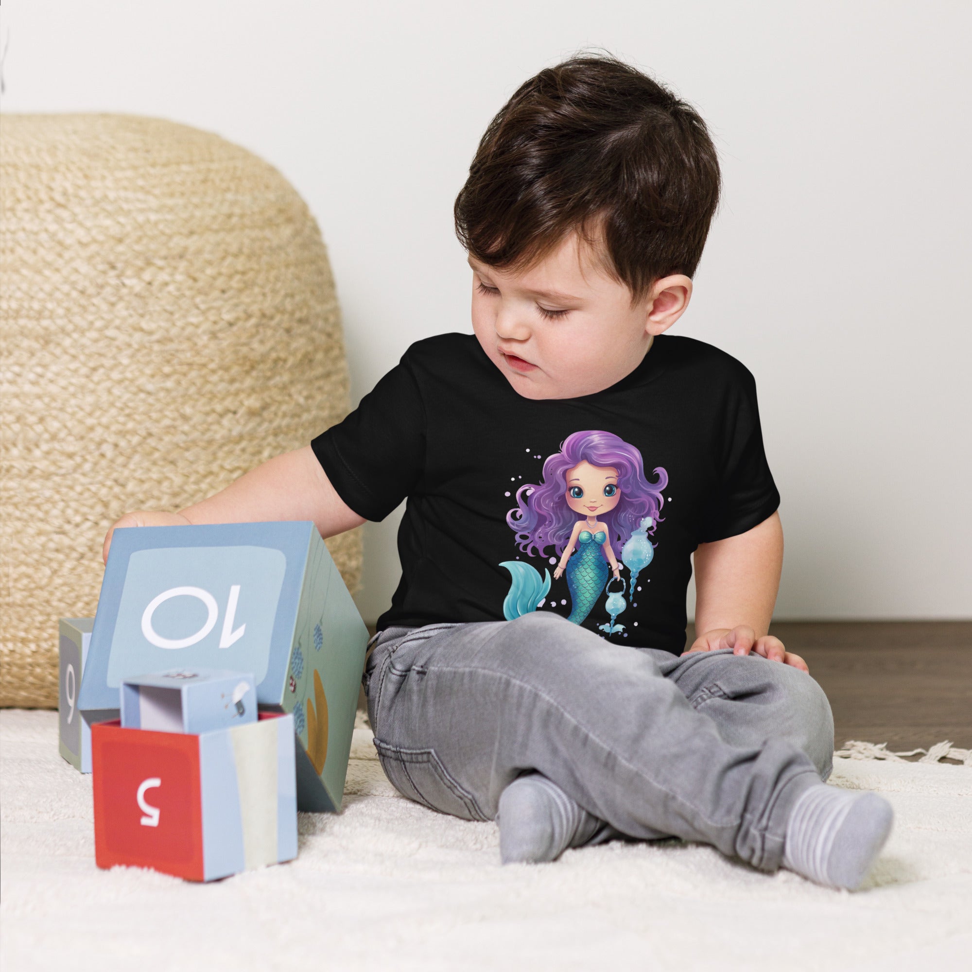 Toddler Short Sleeve Tee- Cute Mermaid