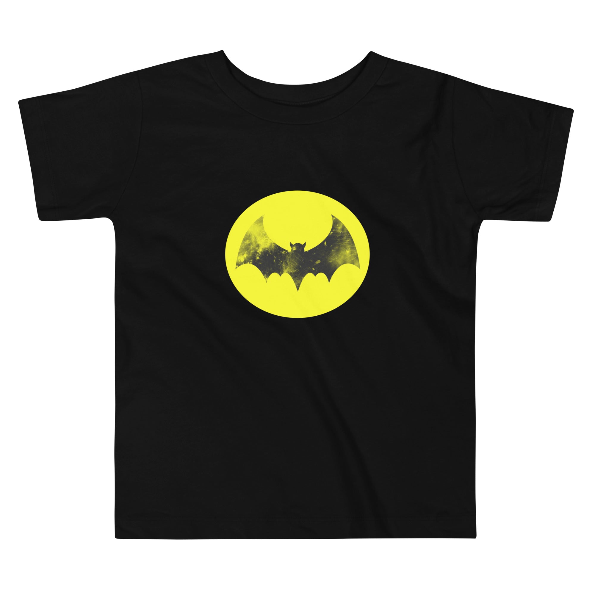 Toddler Short Sleeve Tee-Spooky Bat-Yellow