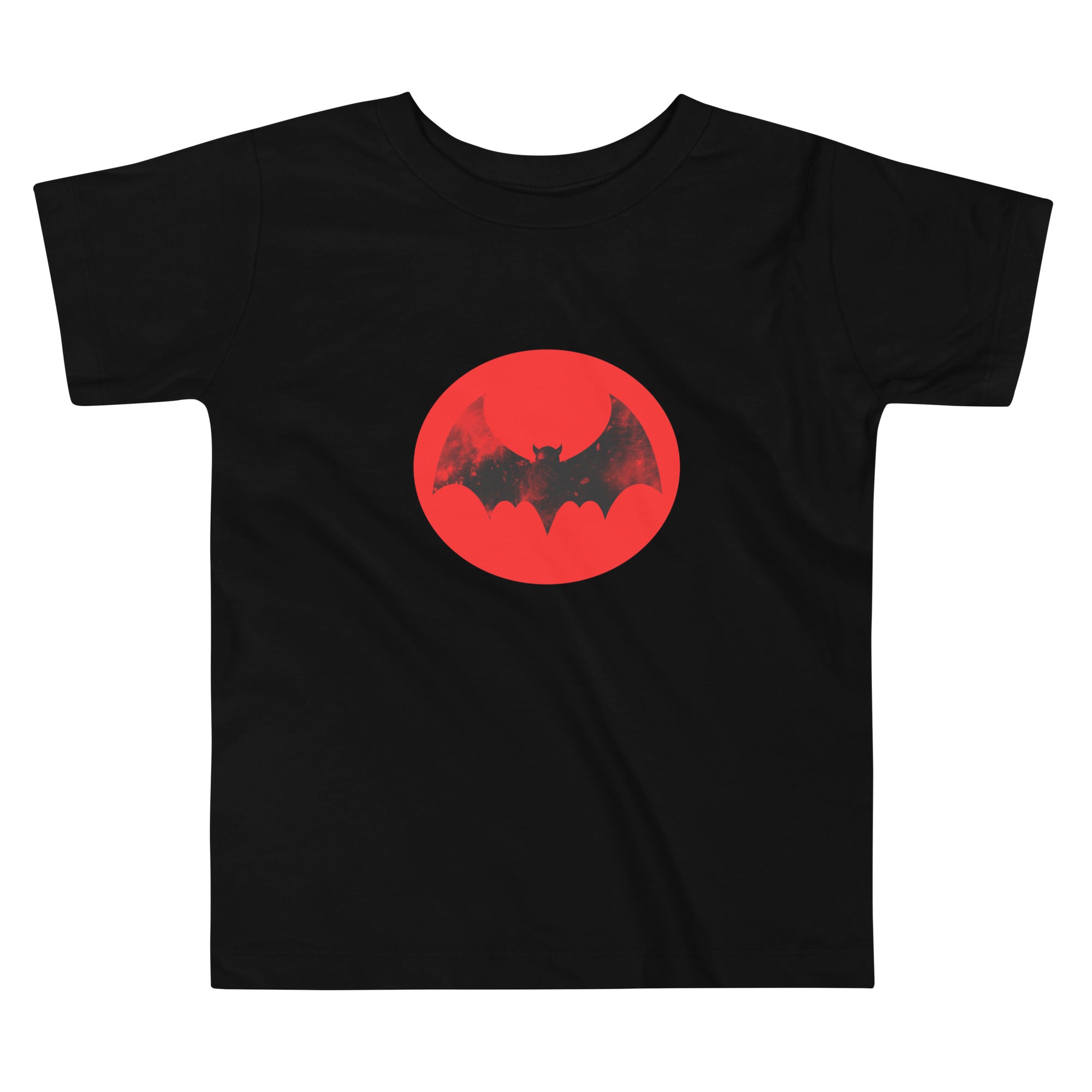 Toddler Short Sleeve Tee-Spooky Bat-Red