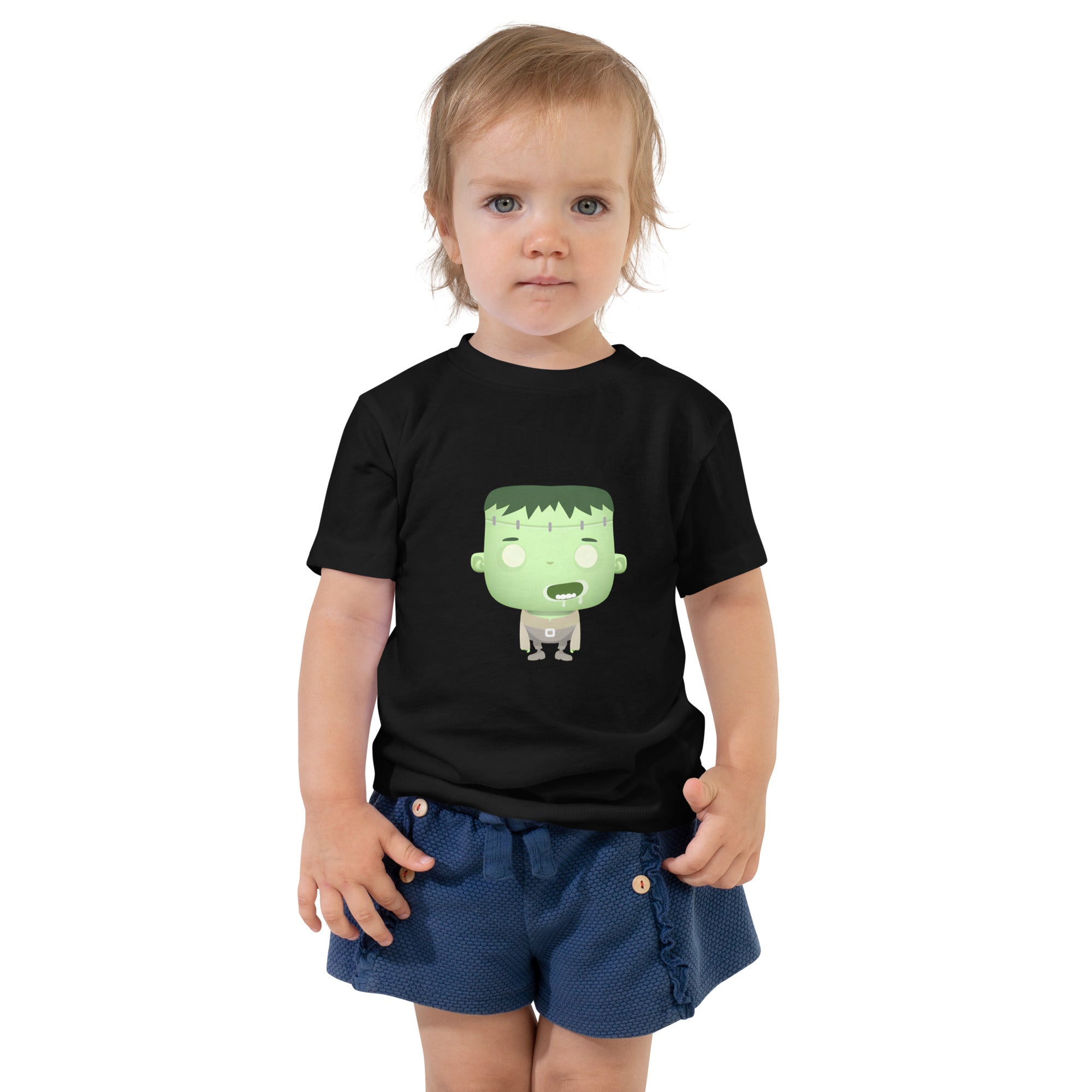 Toddler Short Sleeve Tee-Spooky Halloween Monster-Franky