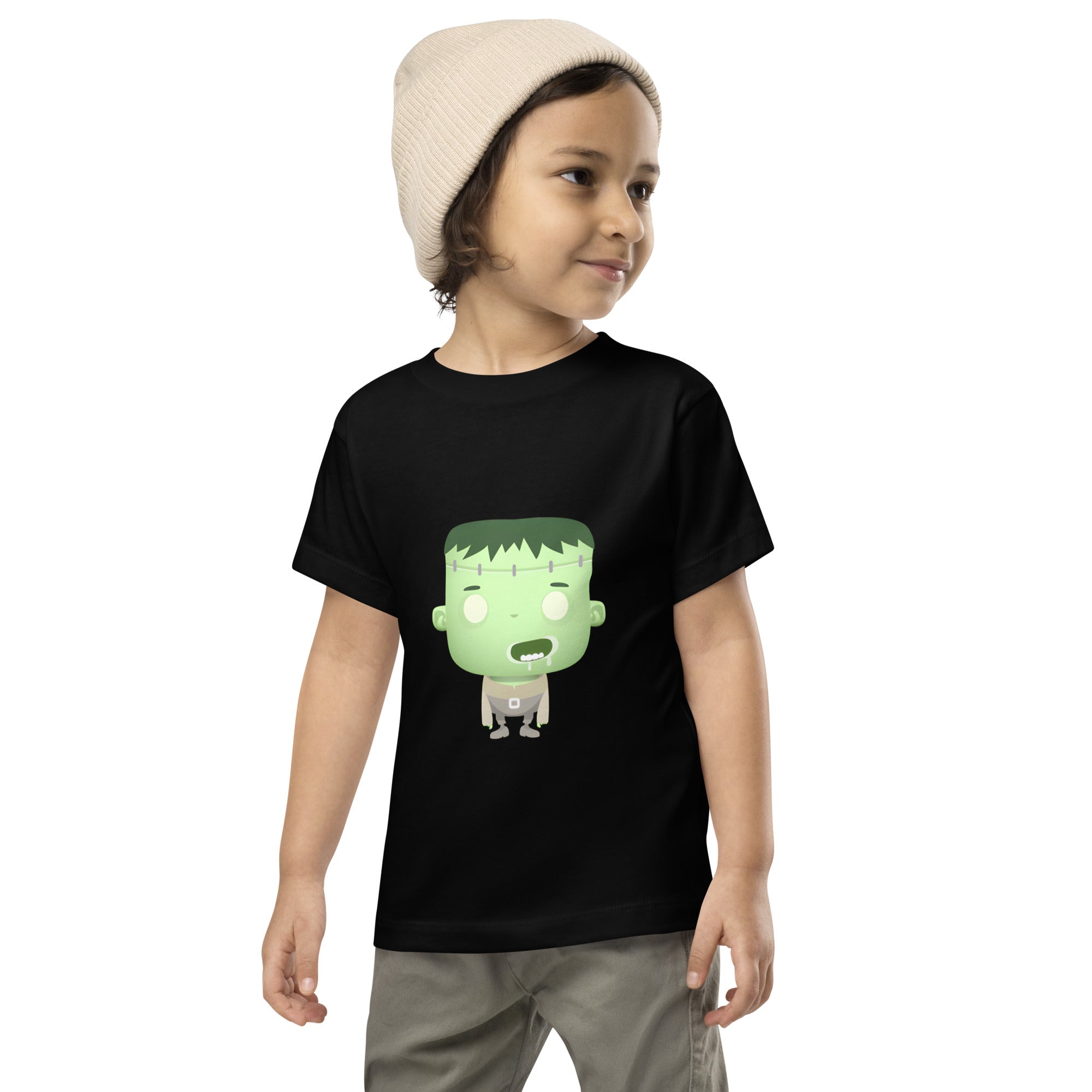 Toddler Short Sleeve Tee-Spooky Halloween Monster-Franky