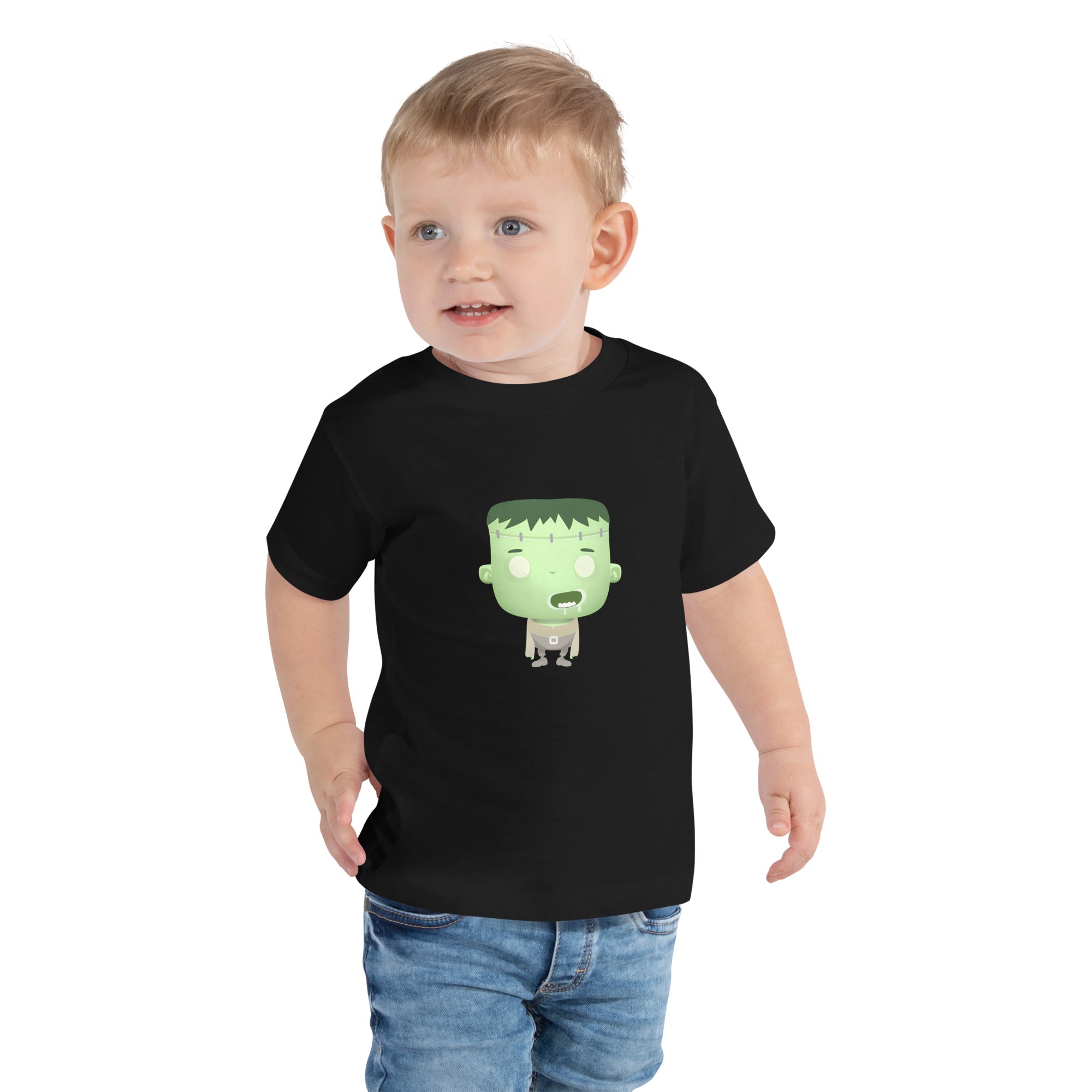 Toddler Short Sleeve Tee-Spooky Halloween Monster-Franky